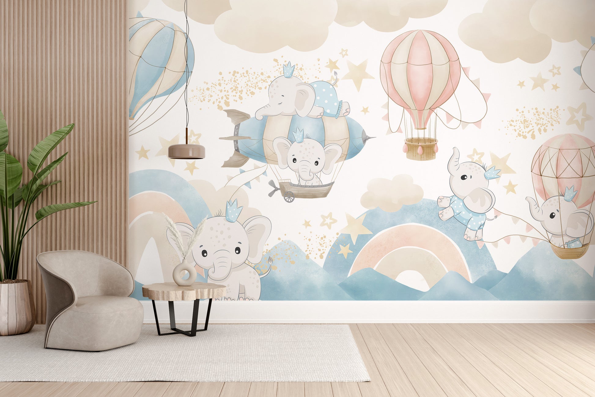 Baby Elephants Playtime Wallpaper Mural