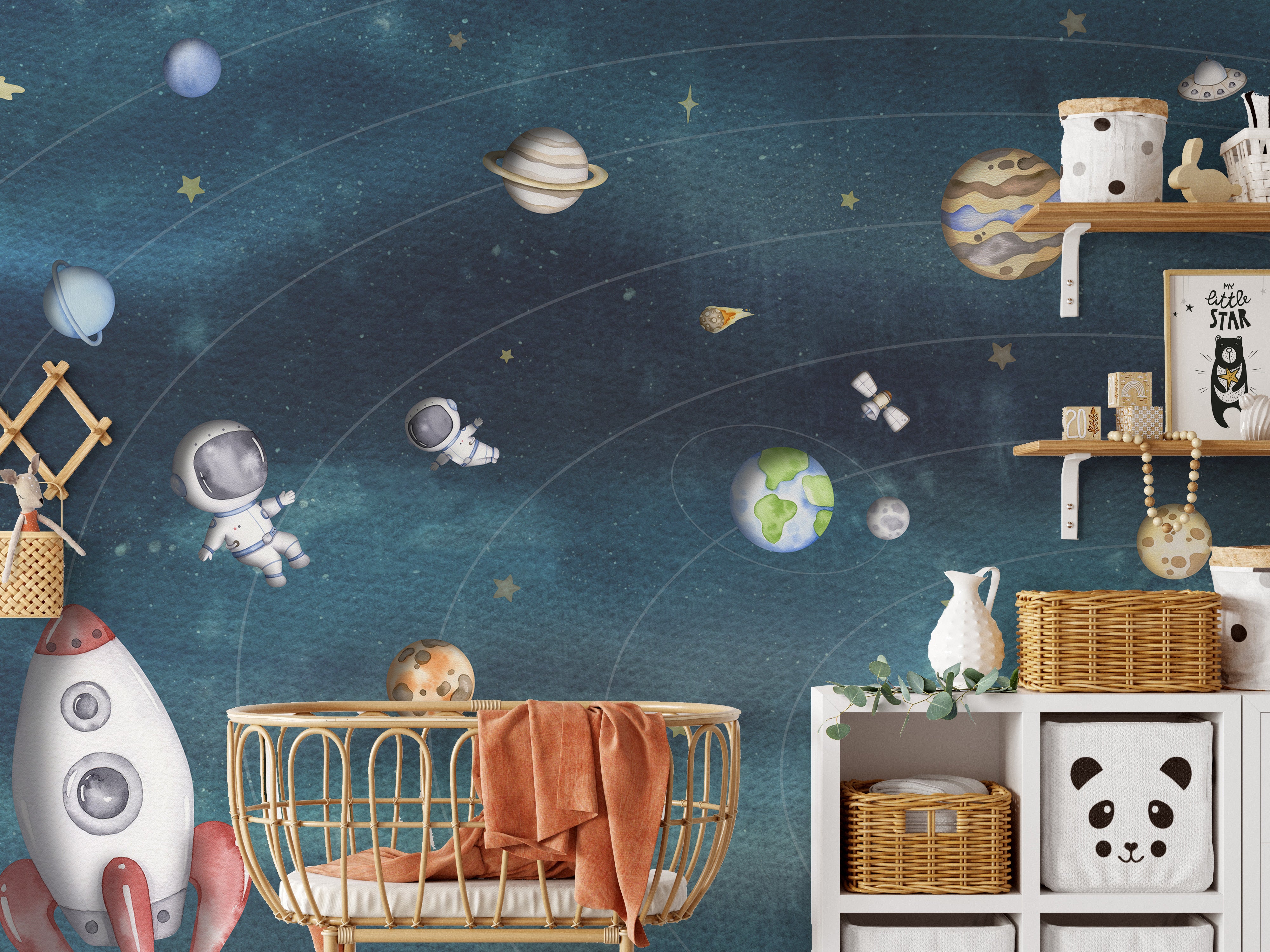 Space joy mural perfect for creating a celestial atmosphere
