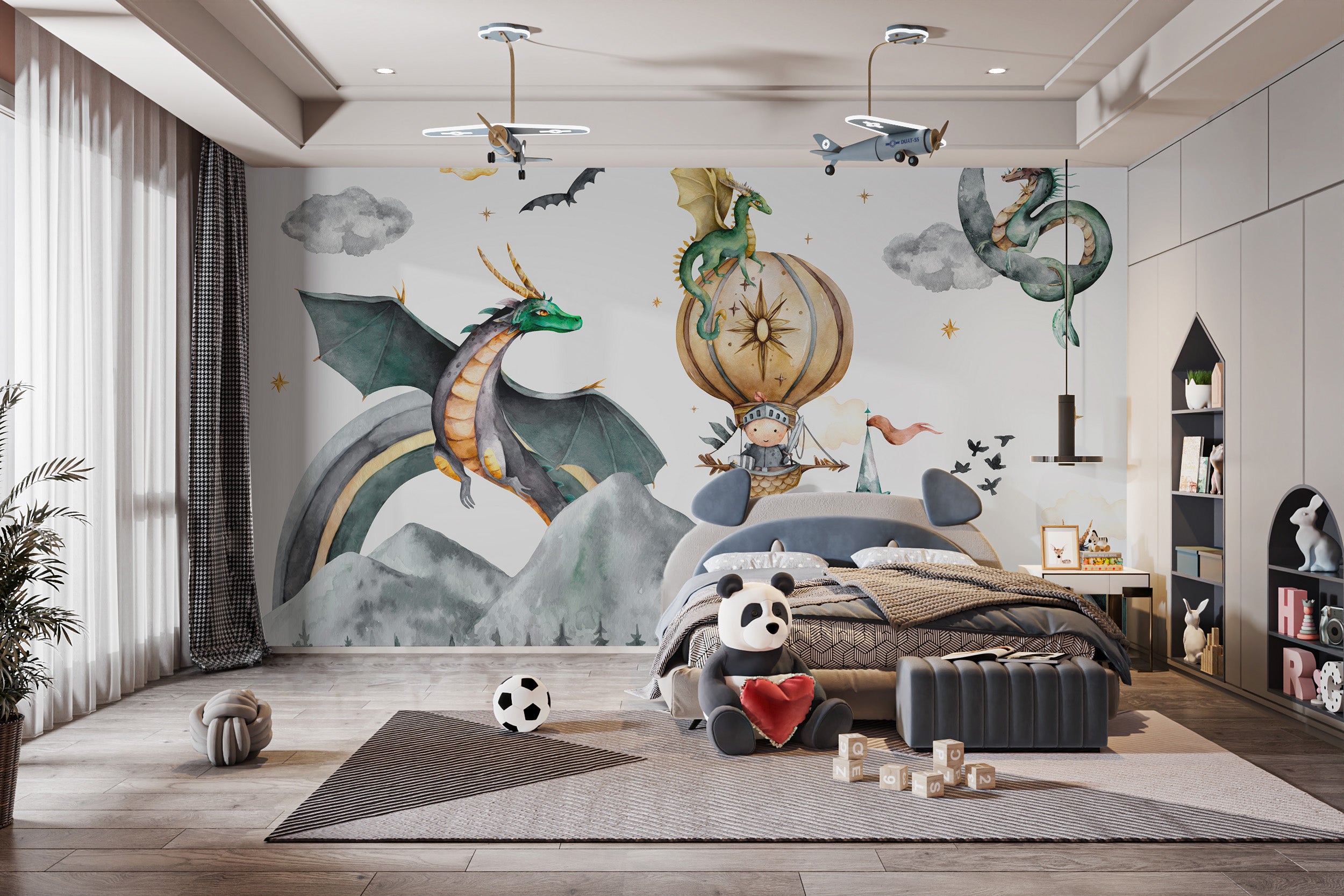 Dragon Kingdom wall mural for adventurous room decor