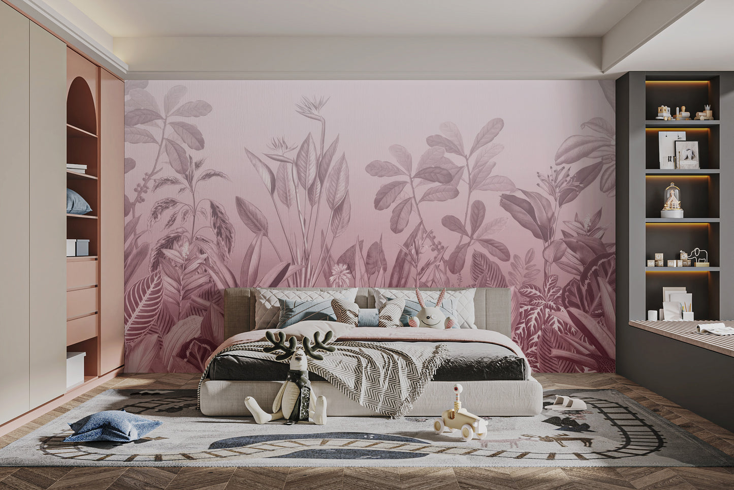 Pink Botanical Wall Mural