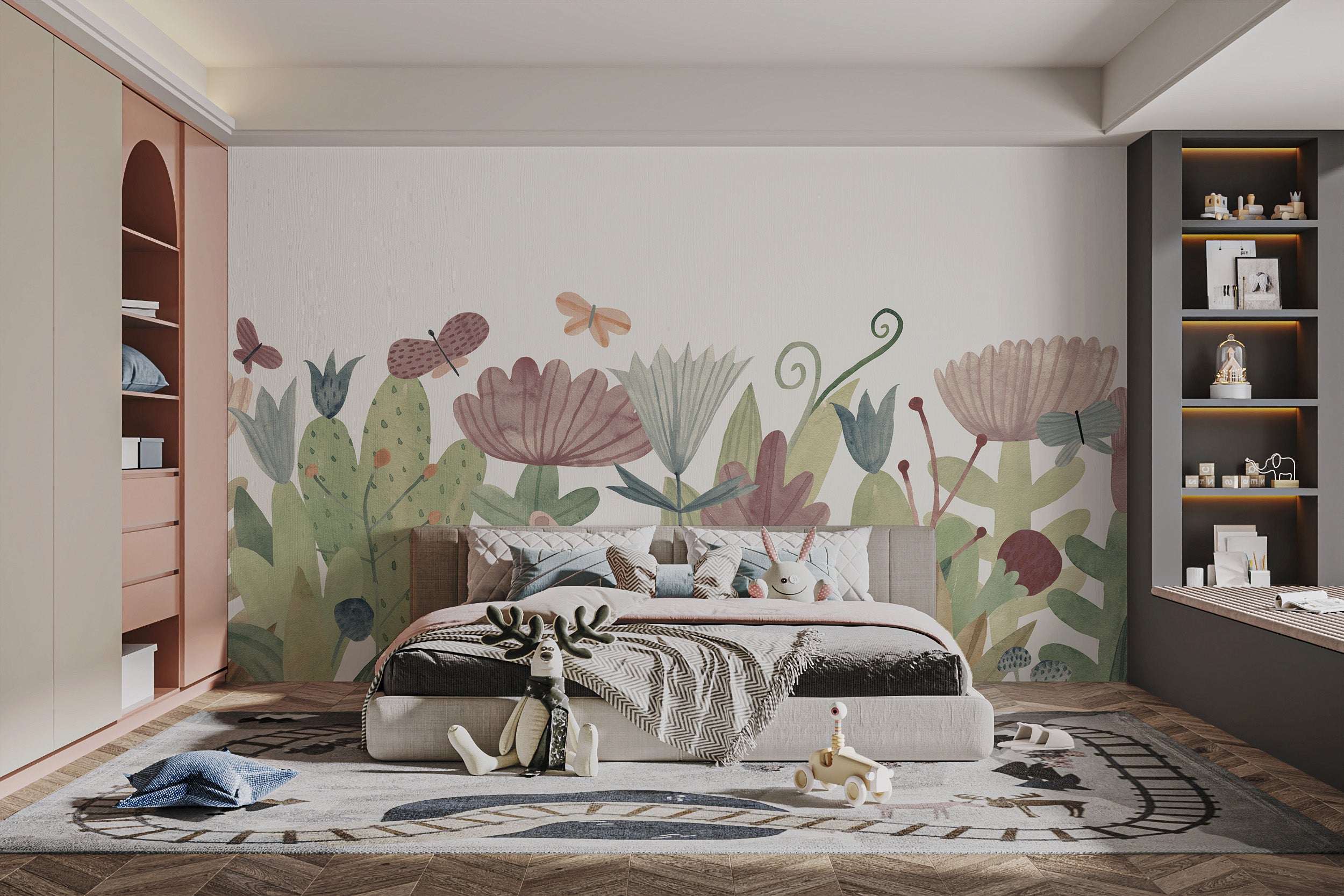 Elegant butterfly garden wallpaper for a tranquil vibe