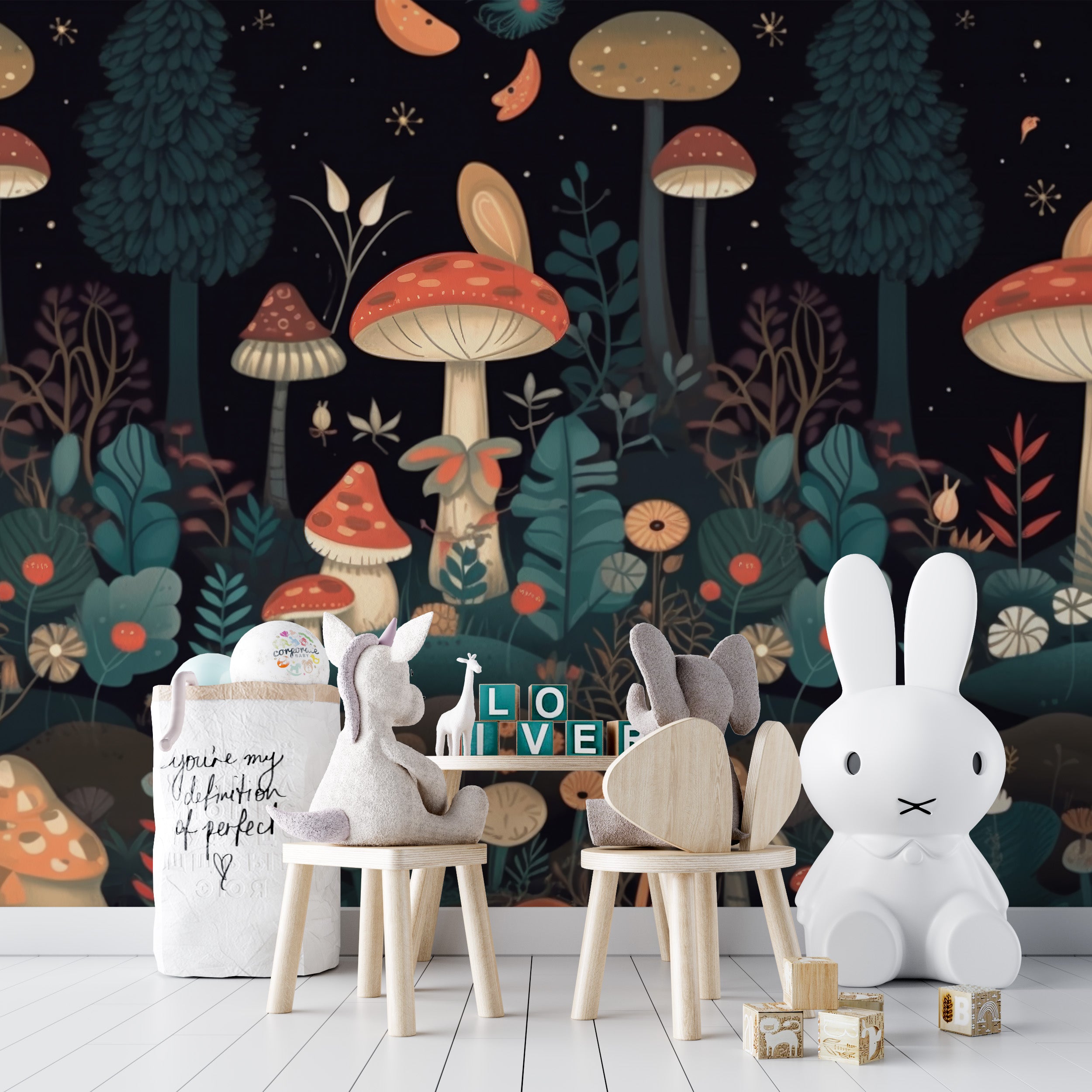 Kids Mushroom Wallpaper Mural