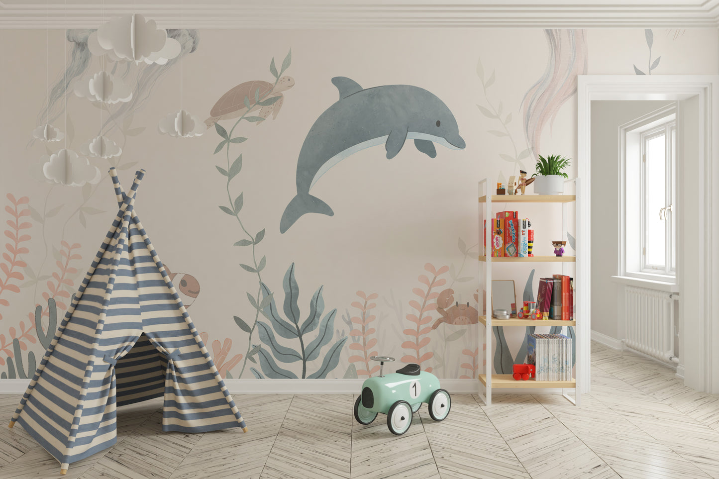 Ocean bliss wallpaper mural for a calming, coastal vibe