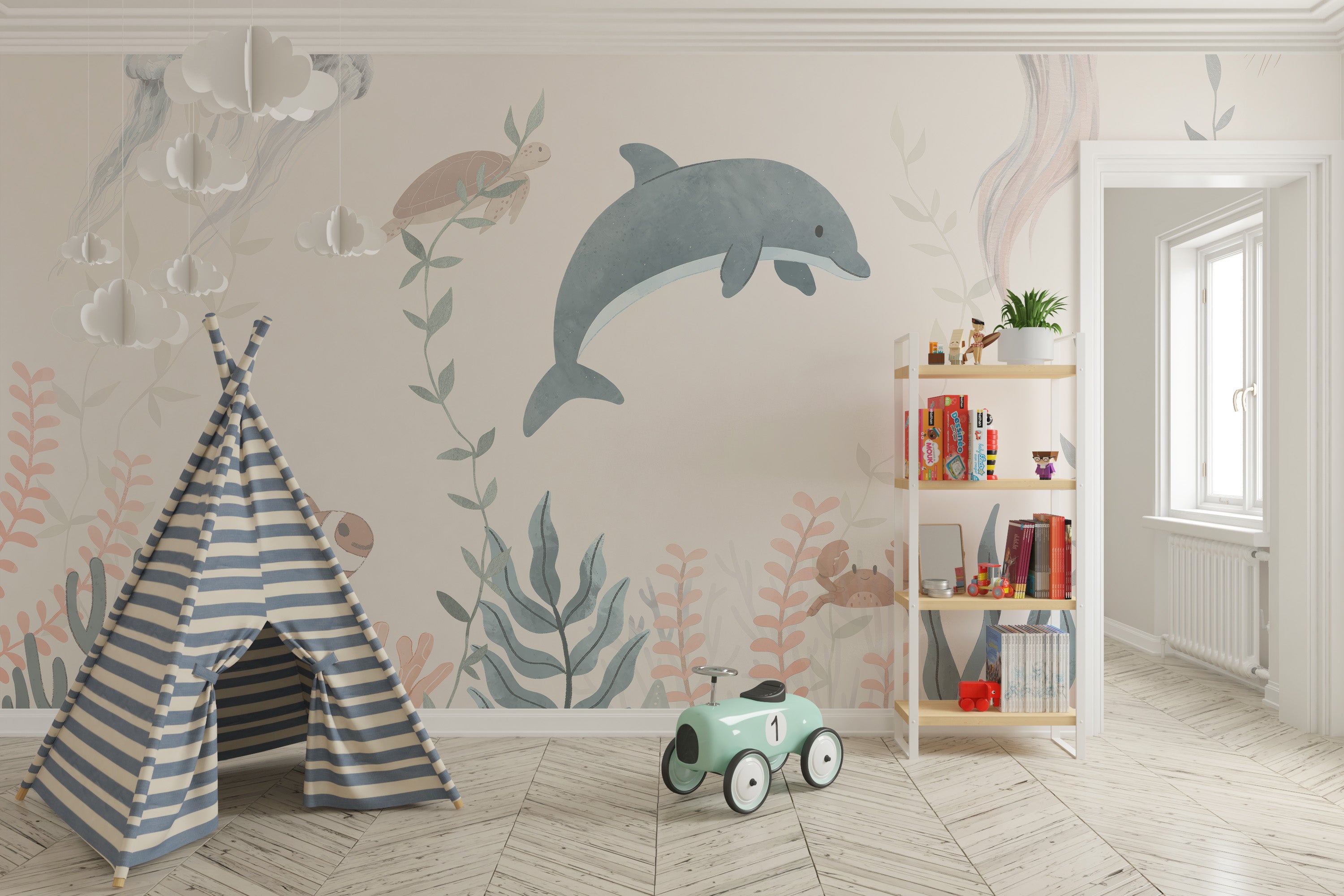 Ocean bliss wallpaper mural for a calming, coastal vibe