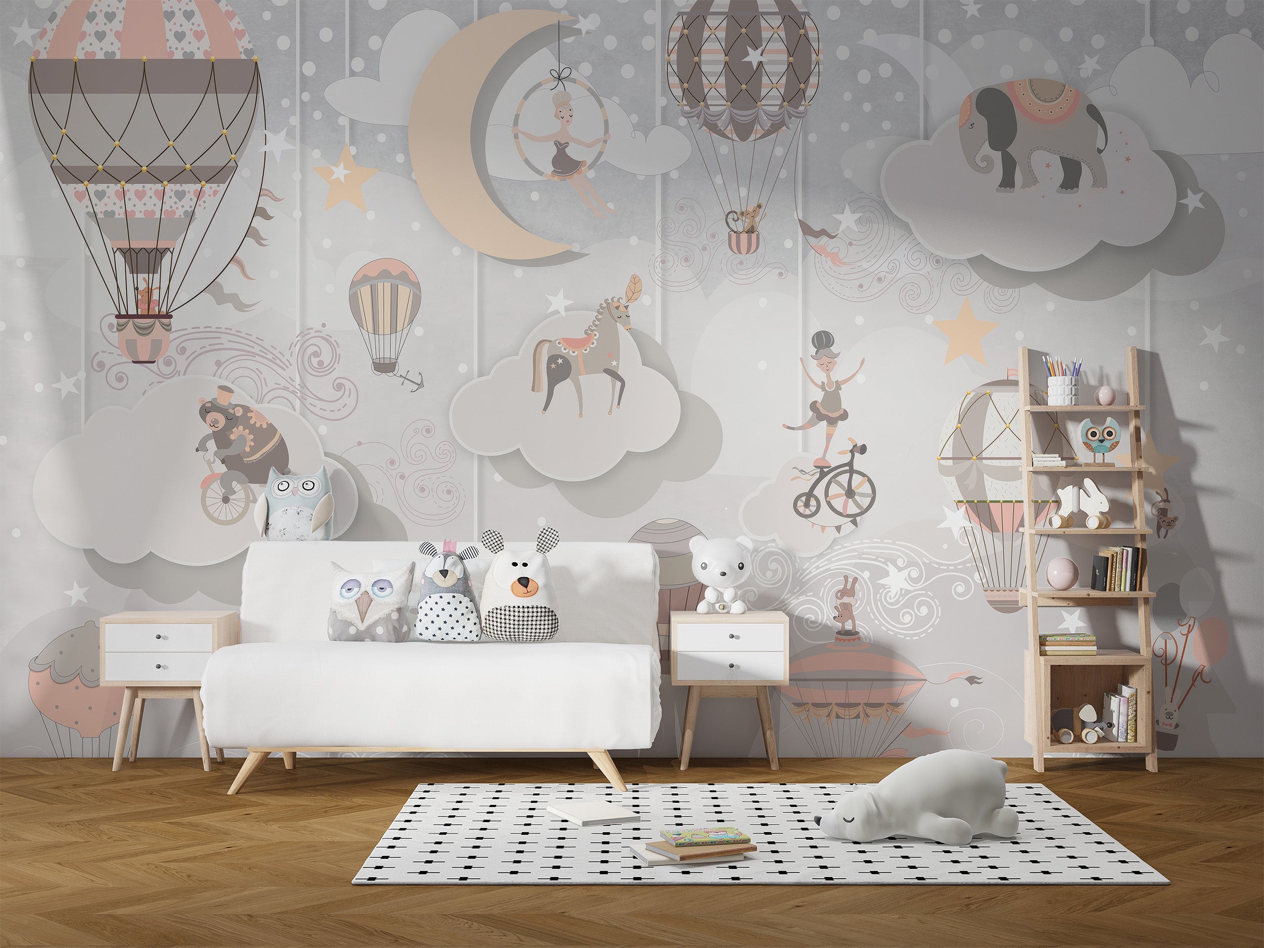 Whimsical circus wallpaper for creative and unique spaces