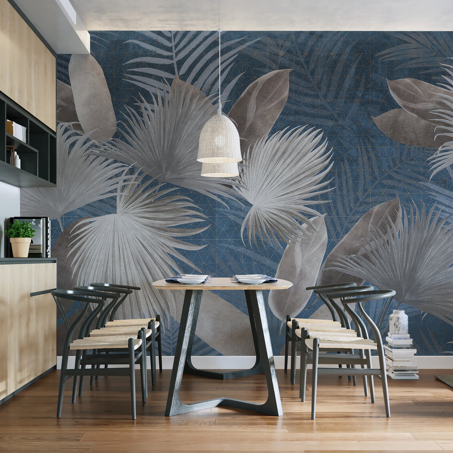 Bold exotic leaves wallpaper for unique, vibrant wall designs