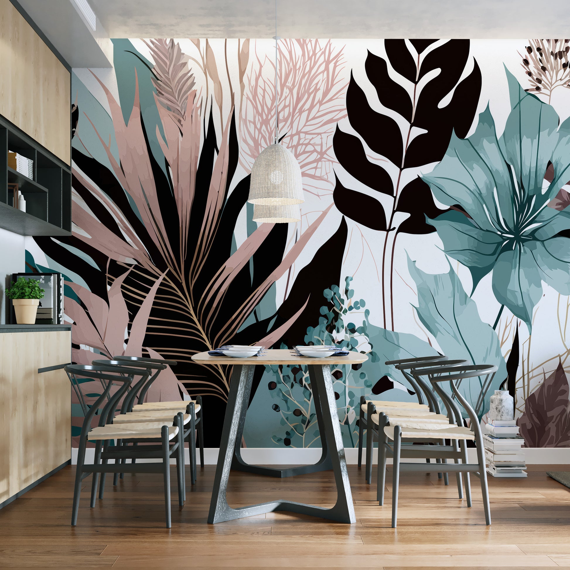 Stylish tropical mural for adding elegance to your space