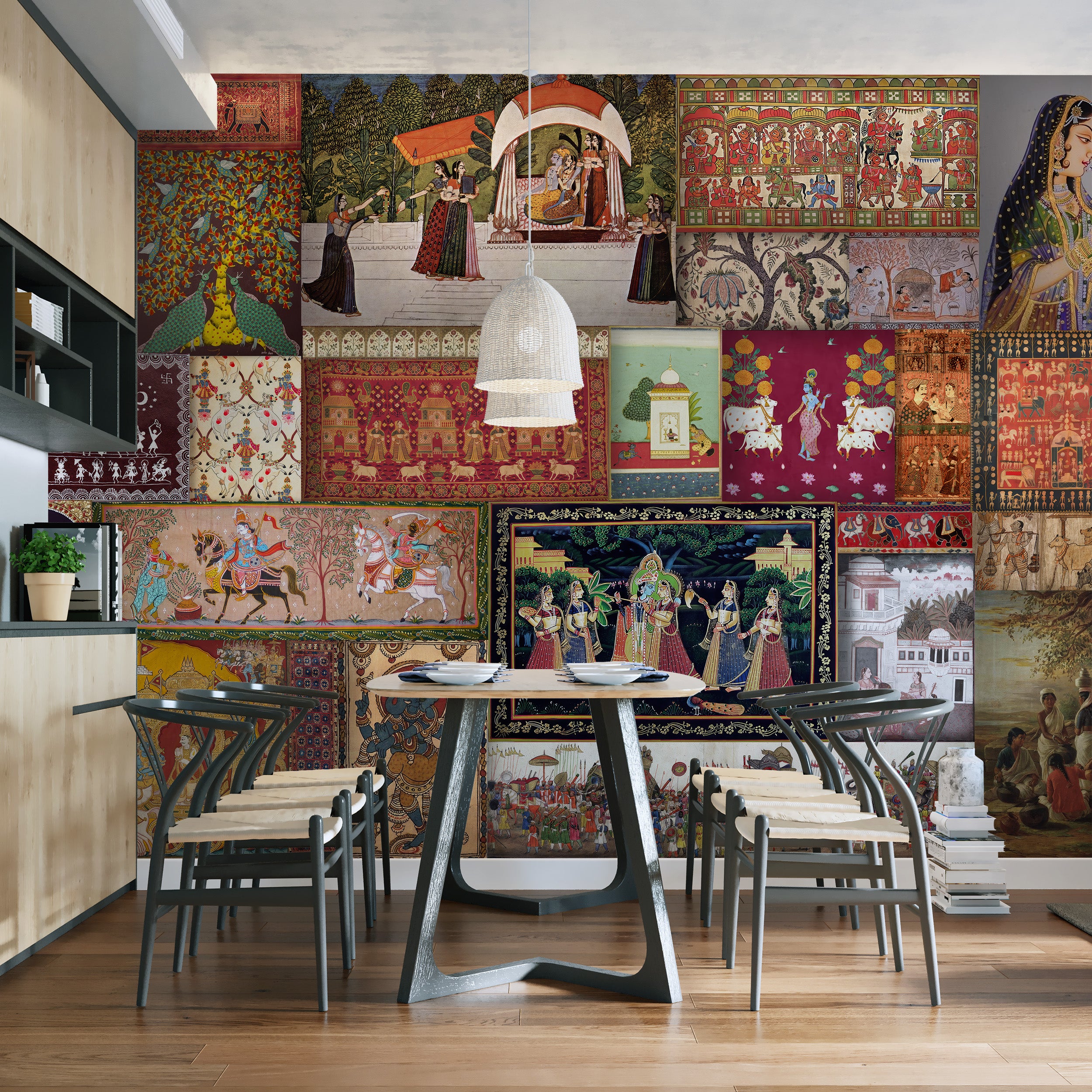 Self-adhesive Indian art wallpaper for elegant spaces