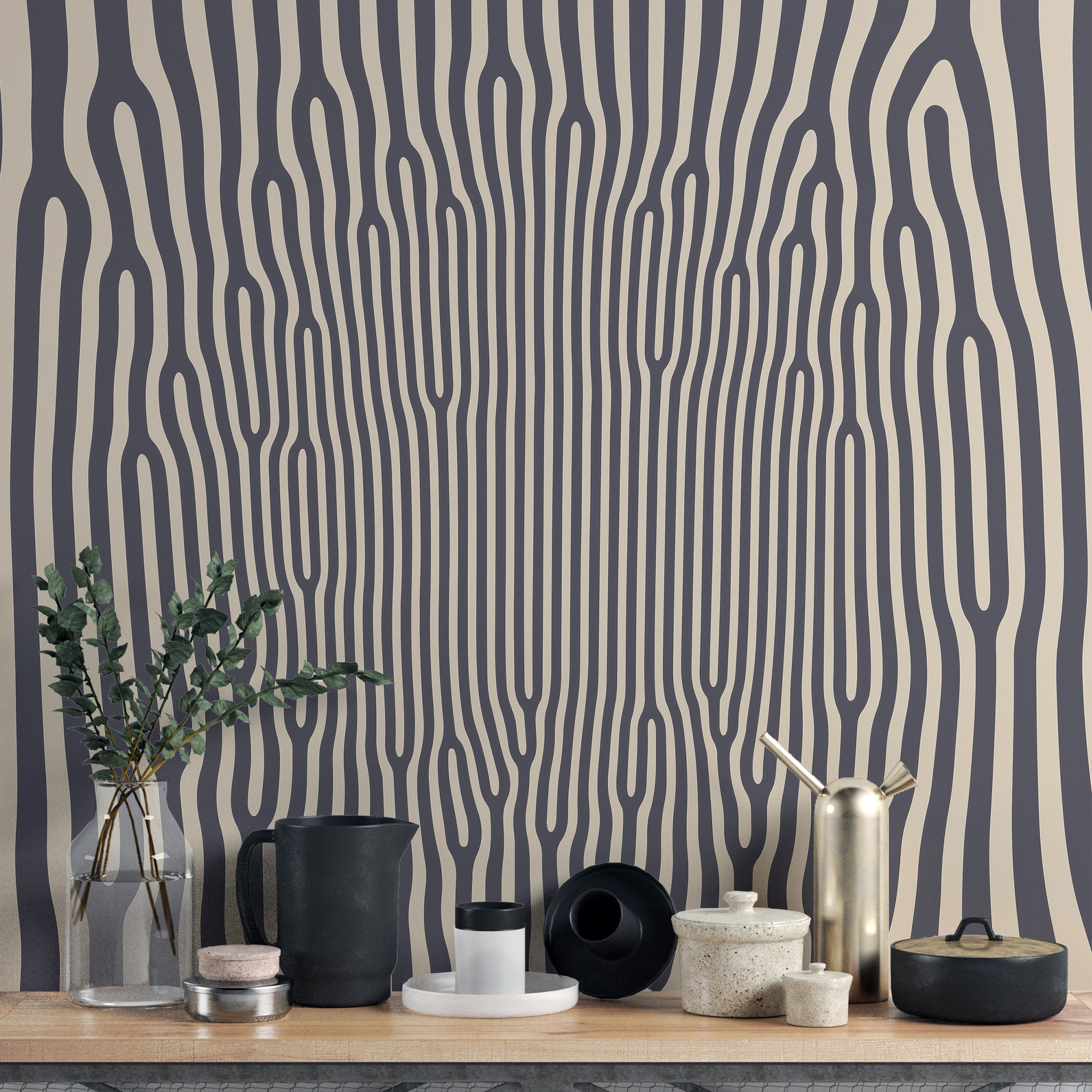 Modern hypnotic pattern mural for a stylish and bold look