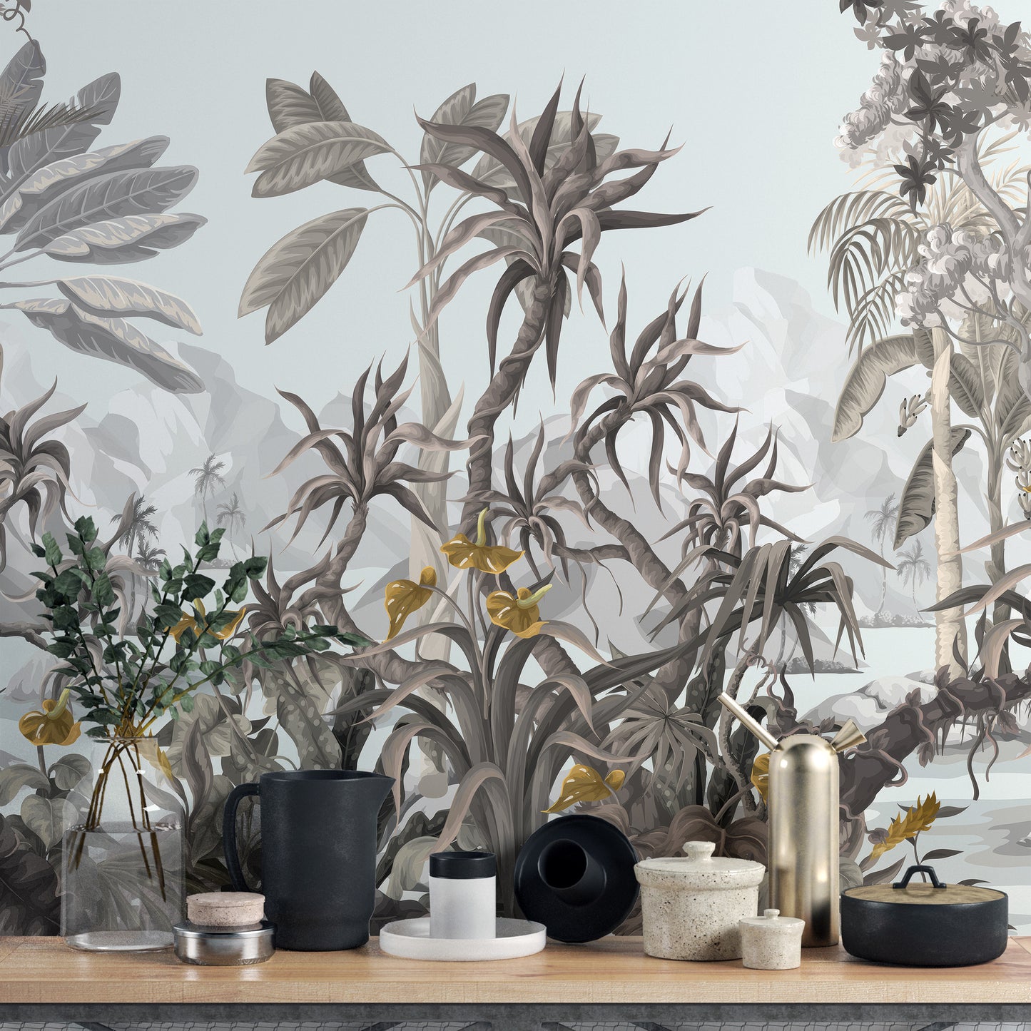 Exotic Botanicals Wallpaper Mural