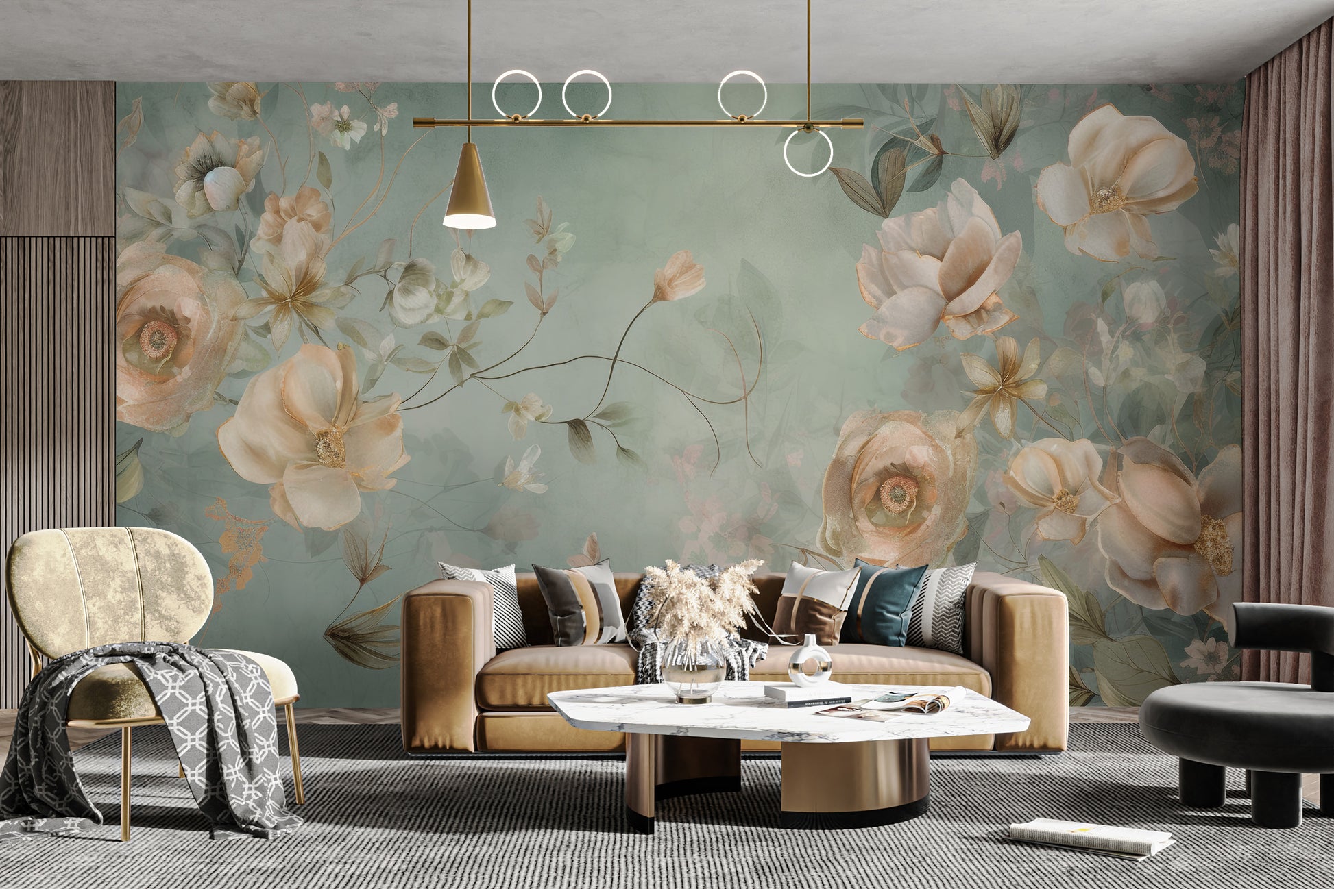 Tranquil spring whisper mural for refreshing home interiors