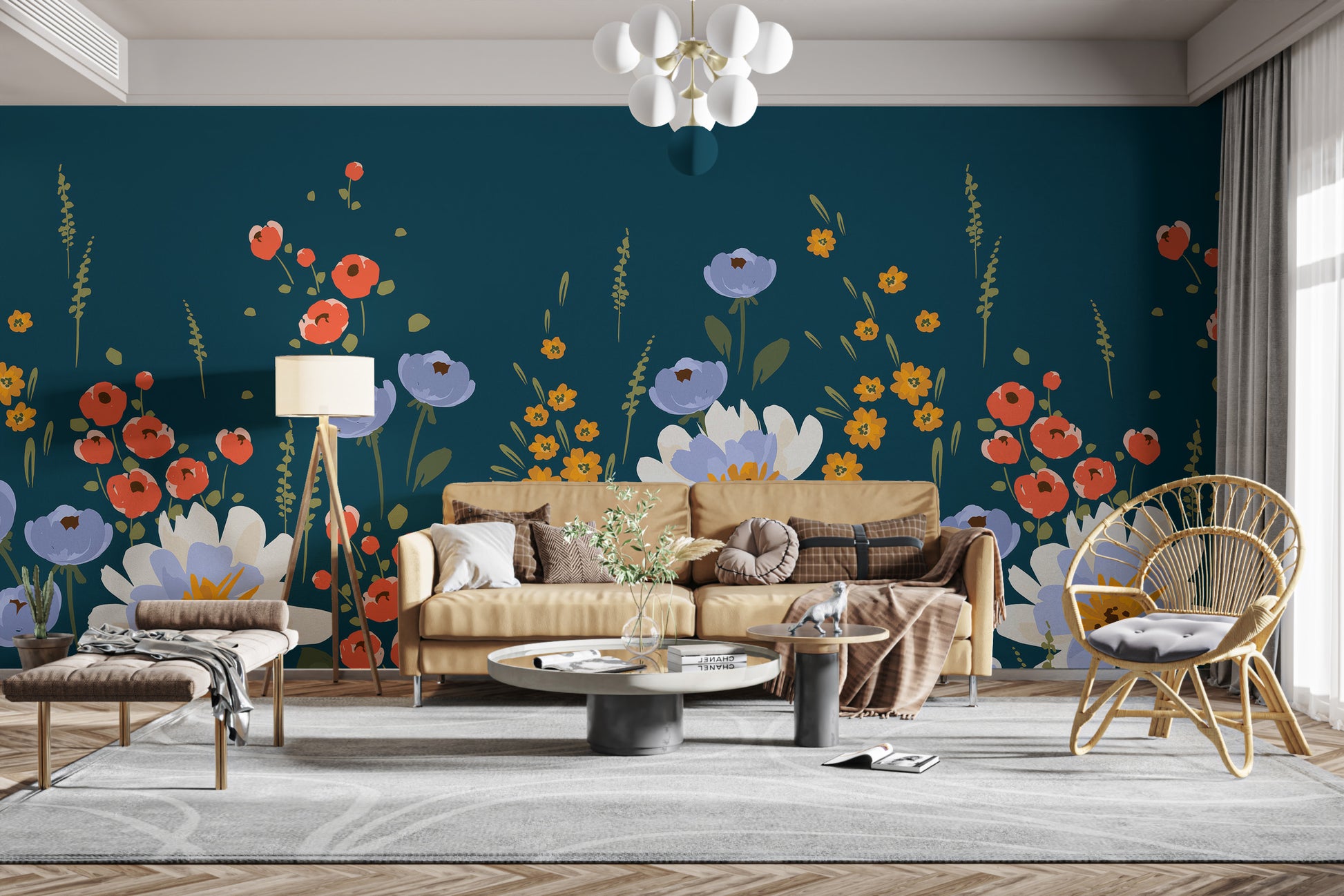 Midnight Blossoms Wallpaper Mural