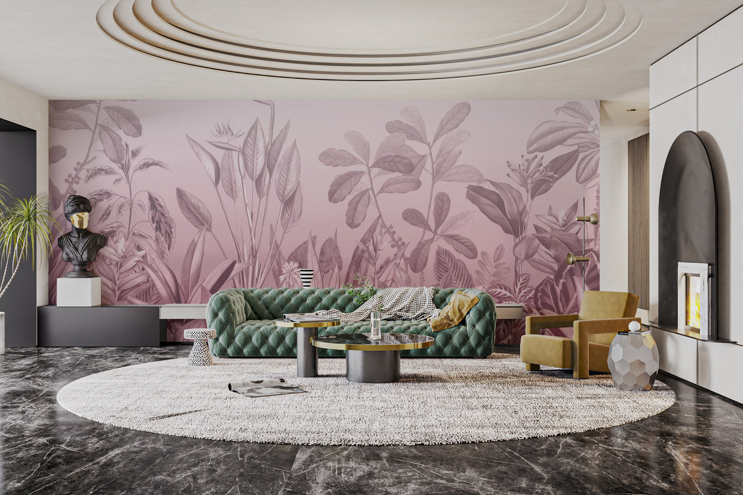 Pink Botanical Wall Mural