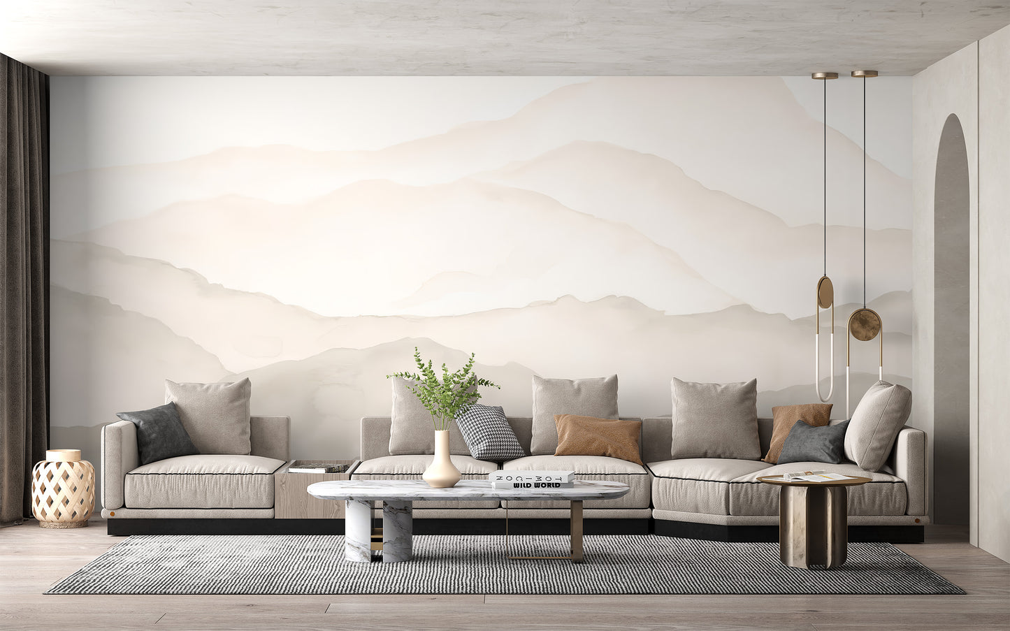 Soft peaks wall mural for tranquil and modern interiors