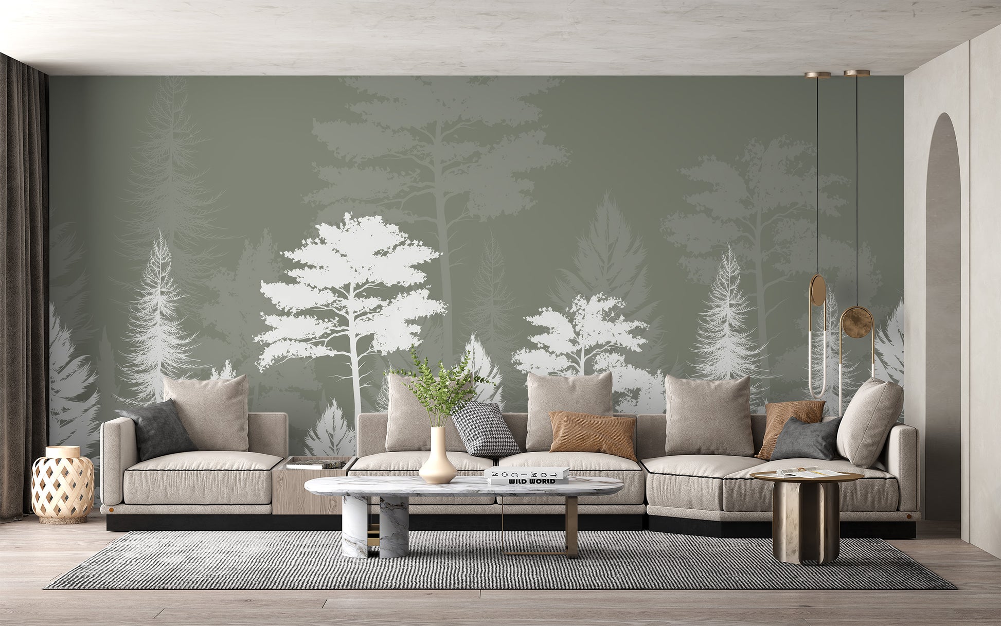 Self-adhesive woods shadow wallpaper for nature vibes