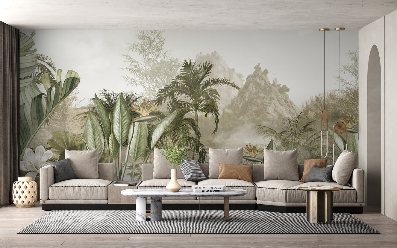 Exotic Mountain View Wall Mural