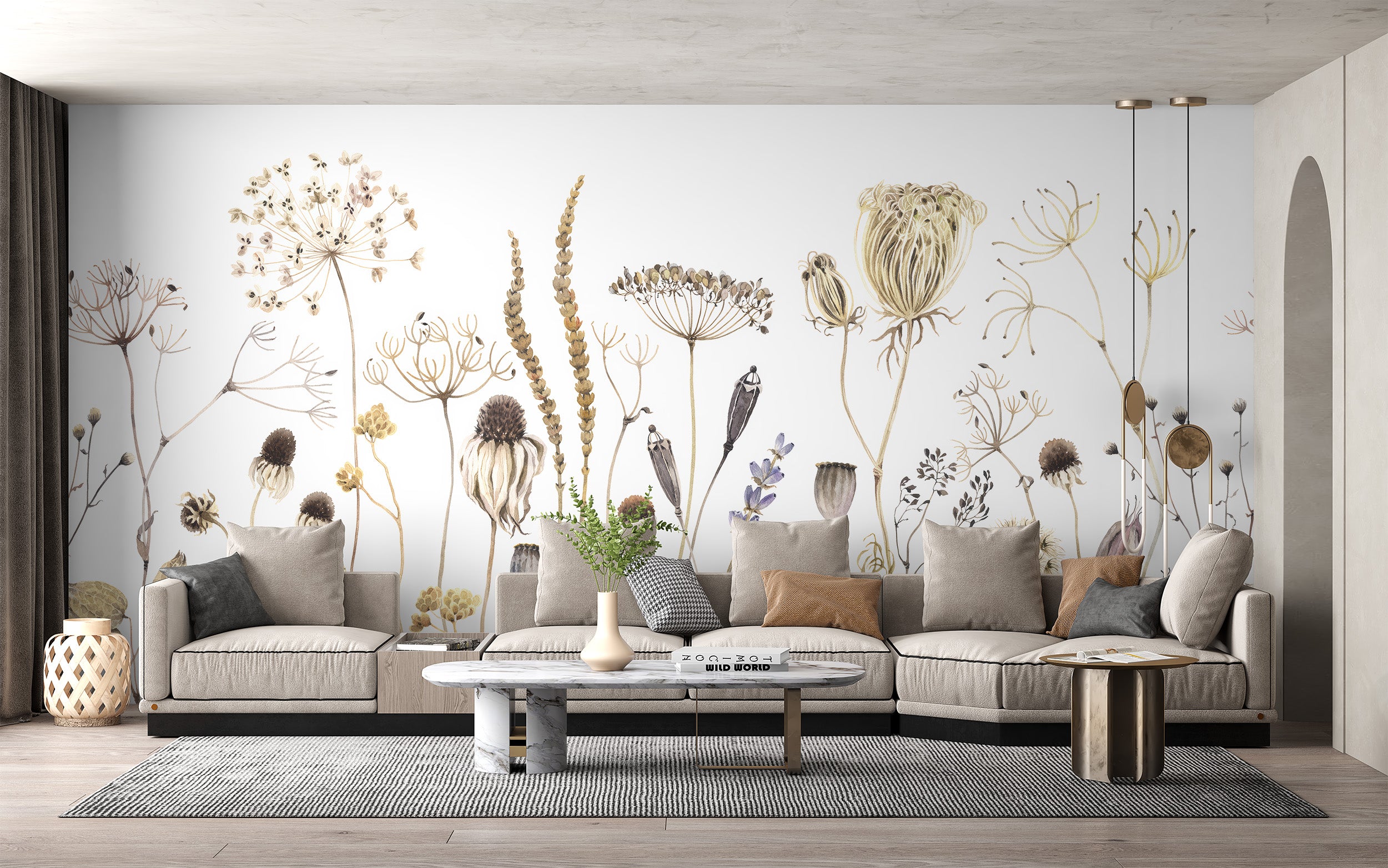 Peel and stick floral whisper mural for stylish walls