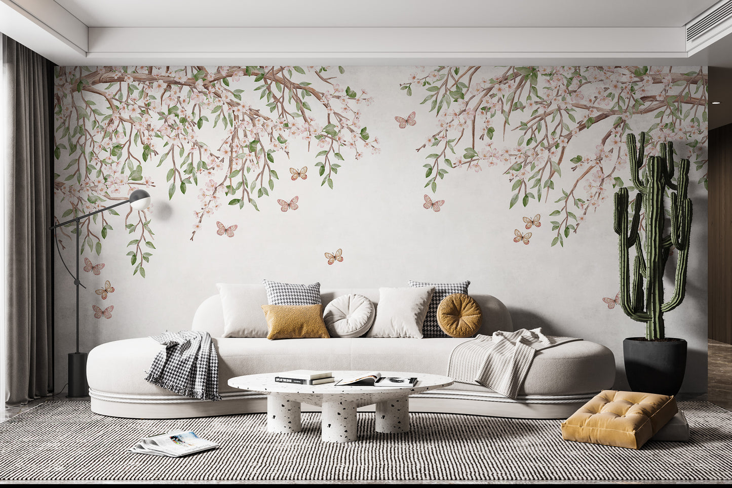 Elegant wall mural featuring a graceful petal ballet design
