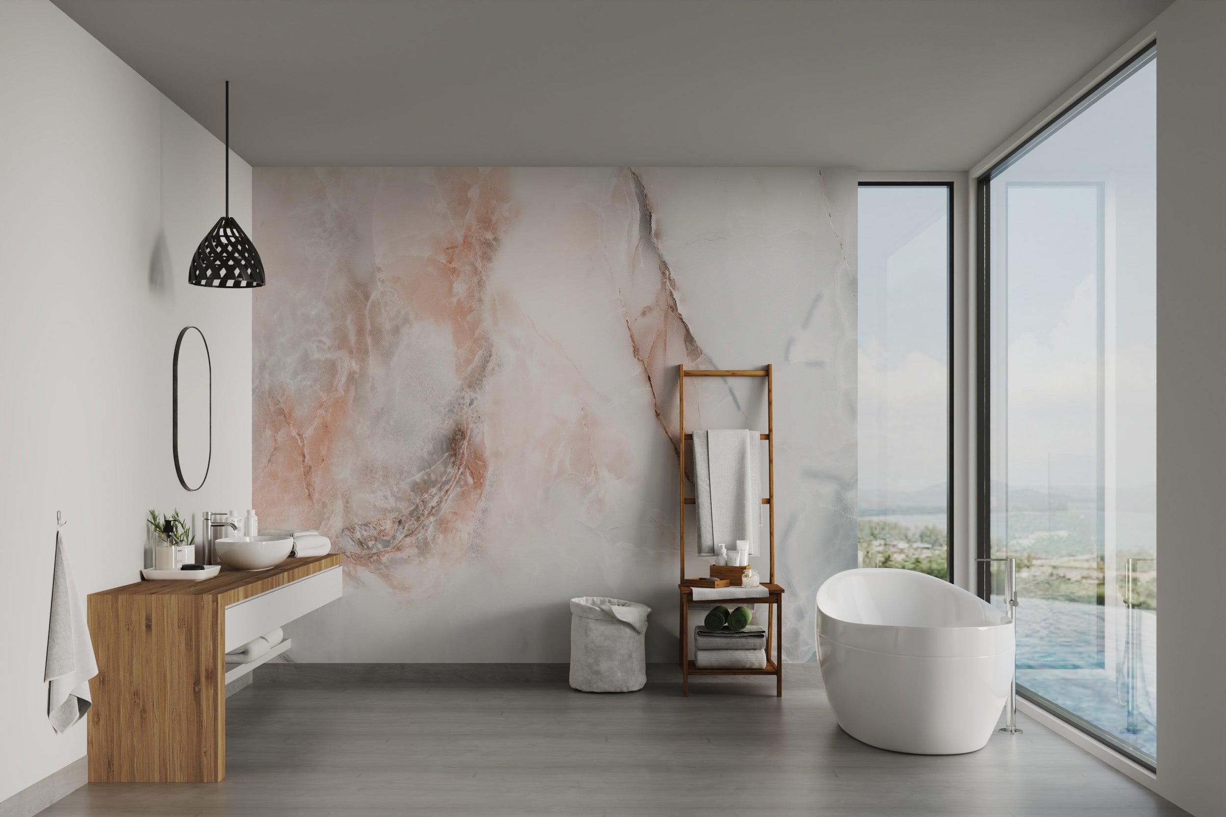 Contemporary onyx marble mural for stylish interiors