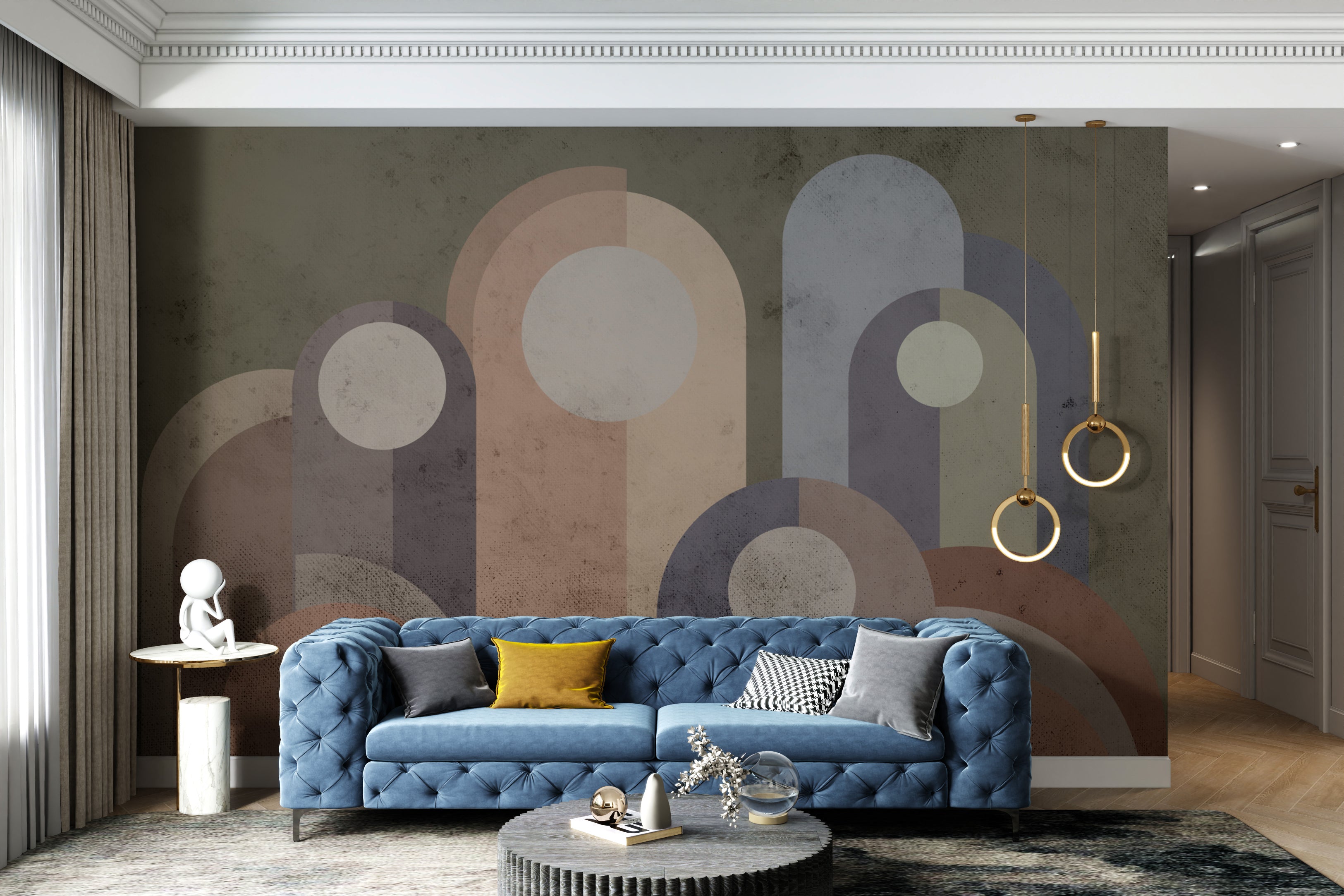 Contemporary wallpaper with modernist abstract elements