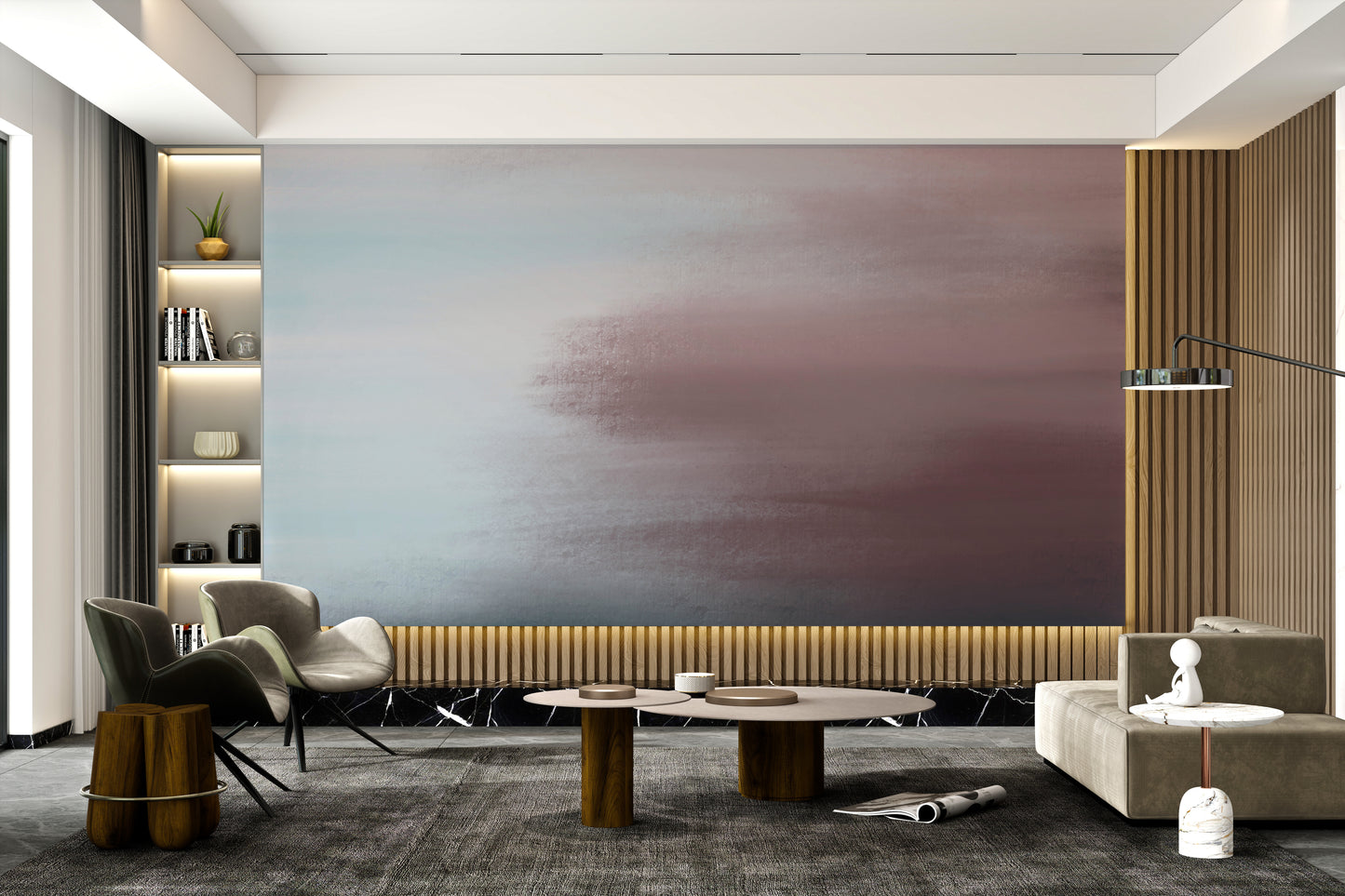 Minimalist wall design with a calming gradient style