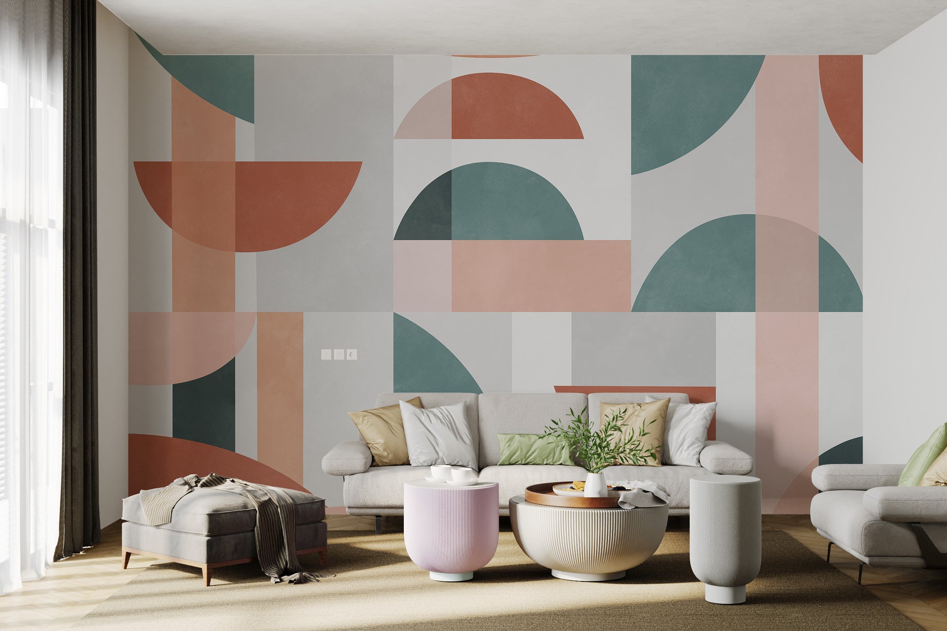 Modern illustration of geometric wall patterns