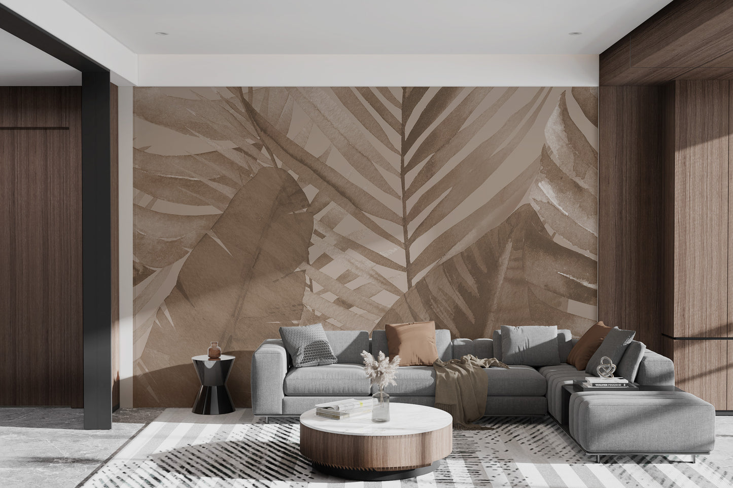 Dried Palm Leaves Watercolor Wallpaper