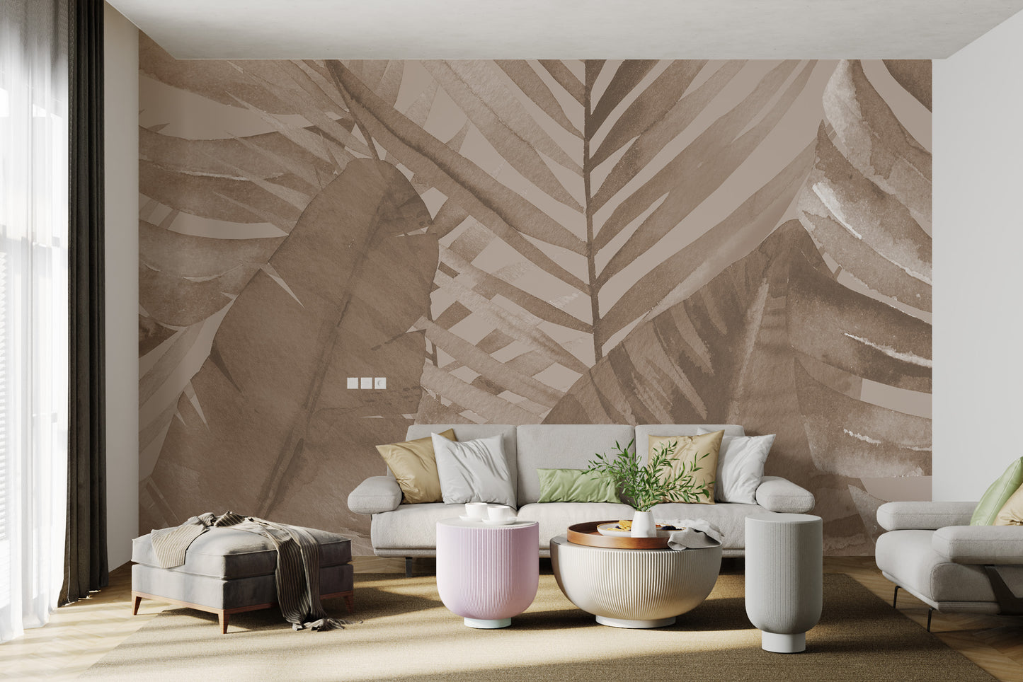 Dried Palm Leaves Watercolor Wallpaper