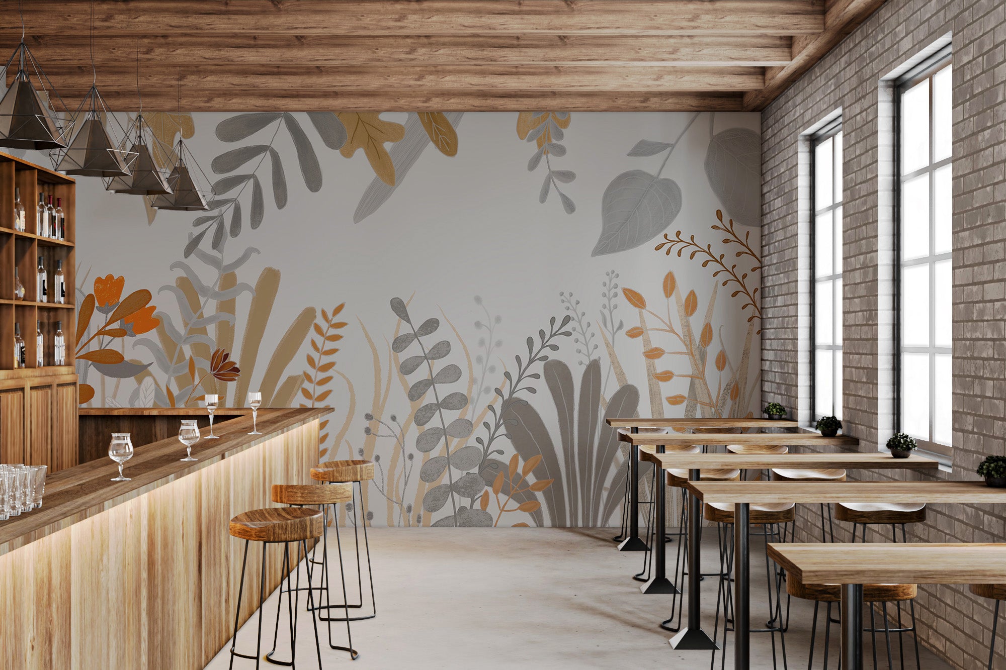 Meadow-inspired serene wallpaper pattern