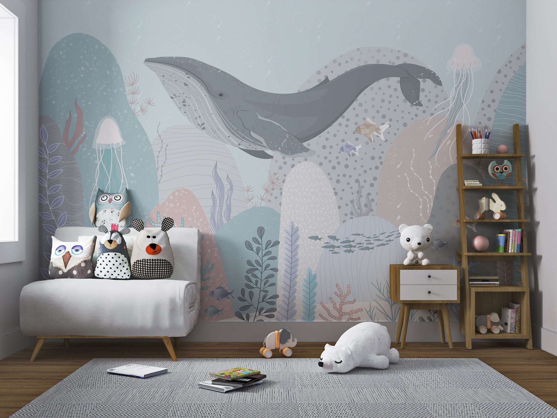 Tranquil underwater scene wall art mural