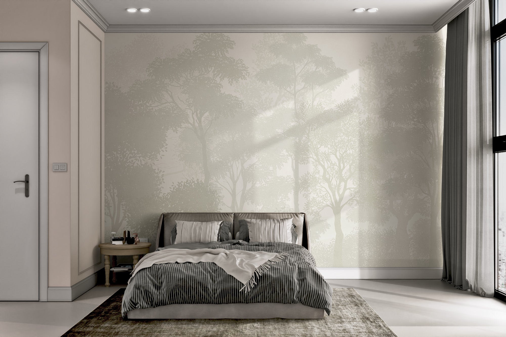 Nature-inspired wallpaper for calming interiors