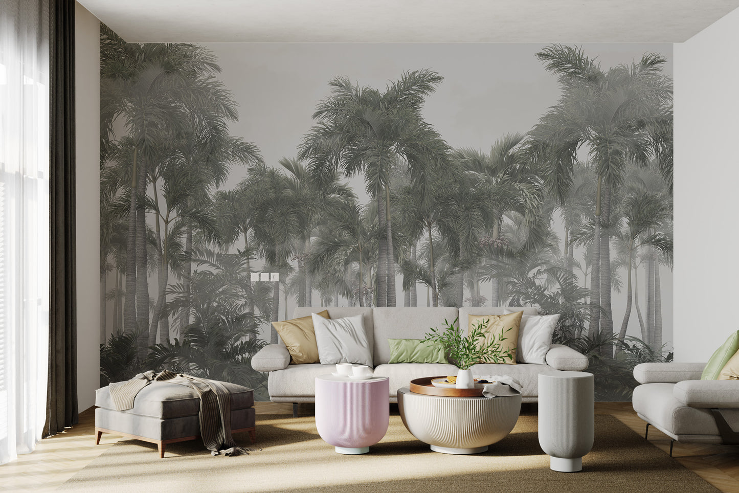 Elegant tropical wallpaper for home interiors