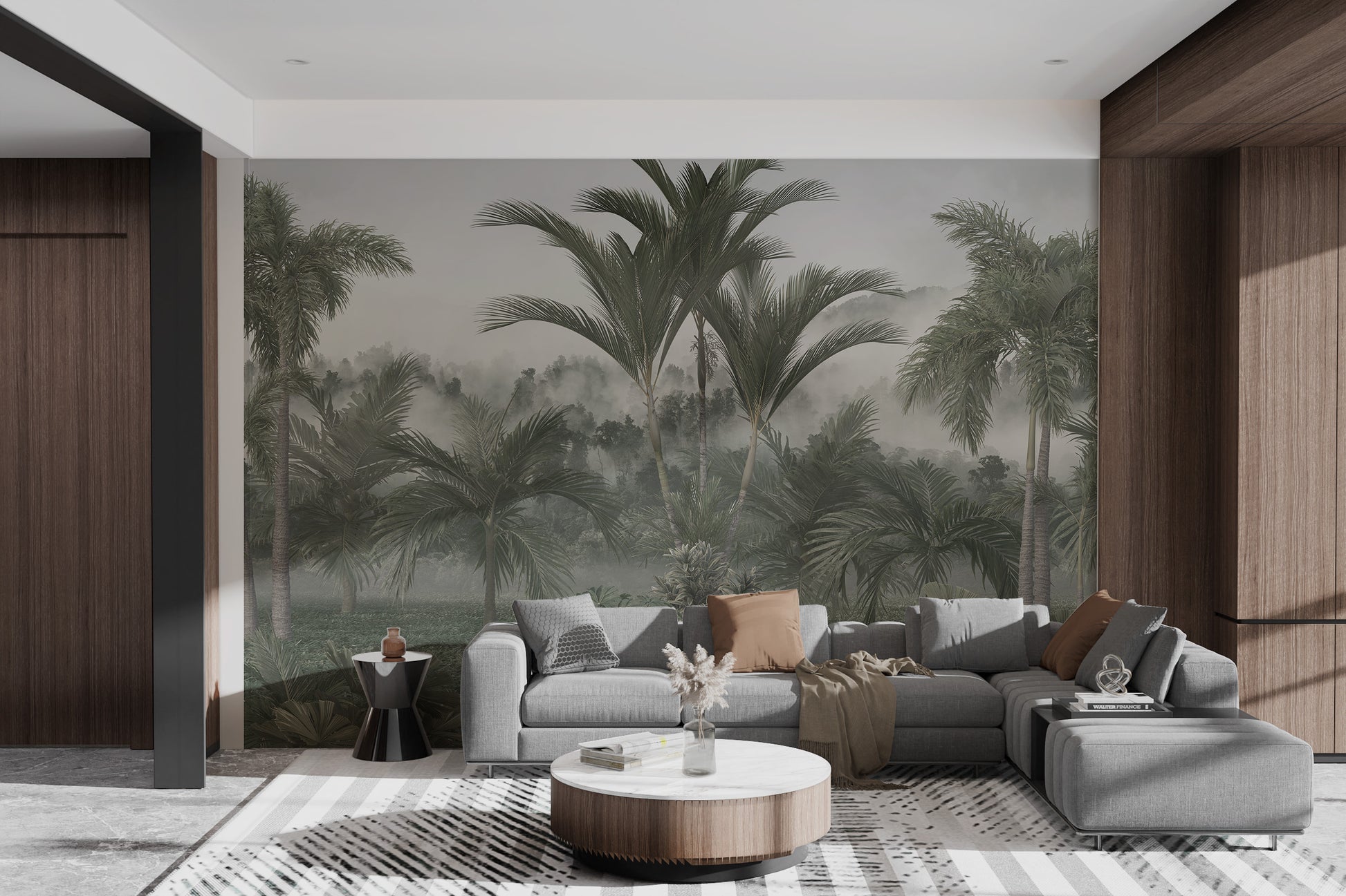 Misty tropical wallpaper for a relaxing ambiance