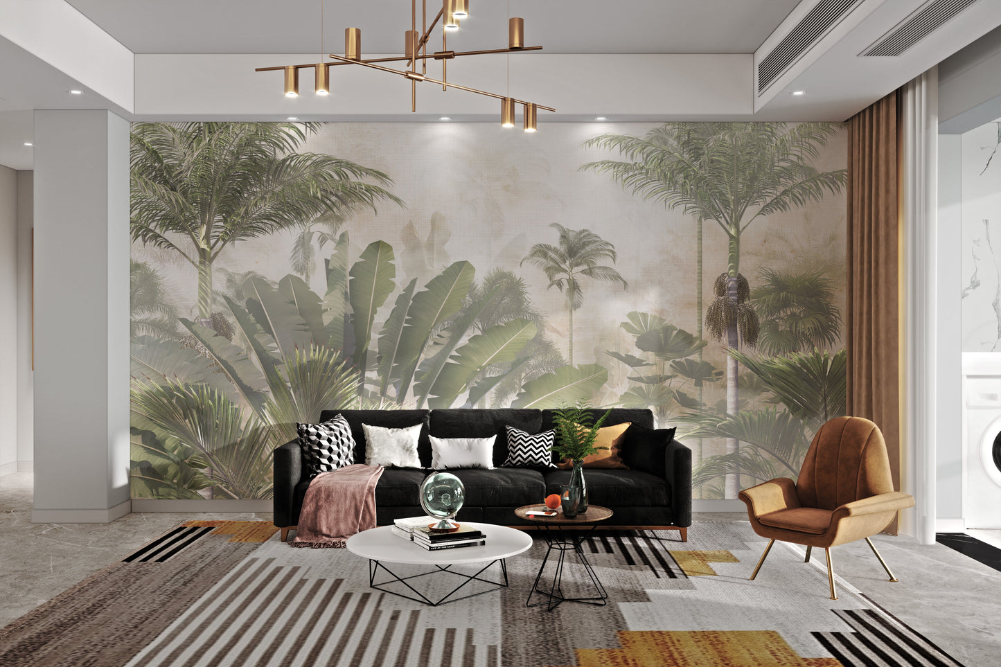 Nature-inspired tropical wallpaper for calming ambiance.