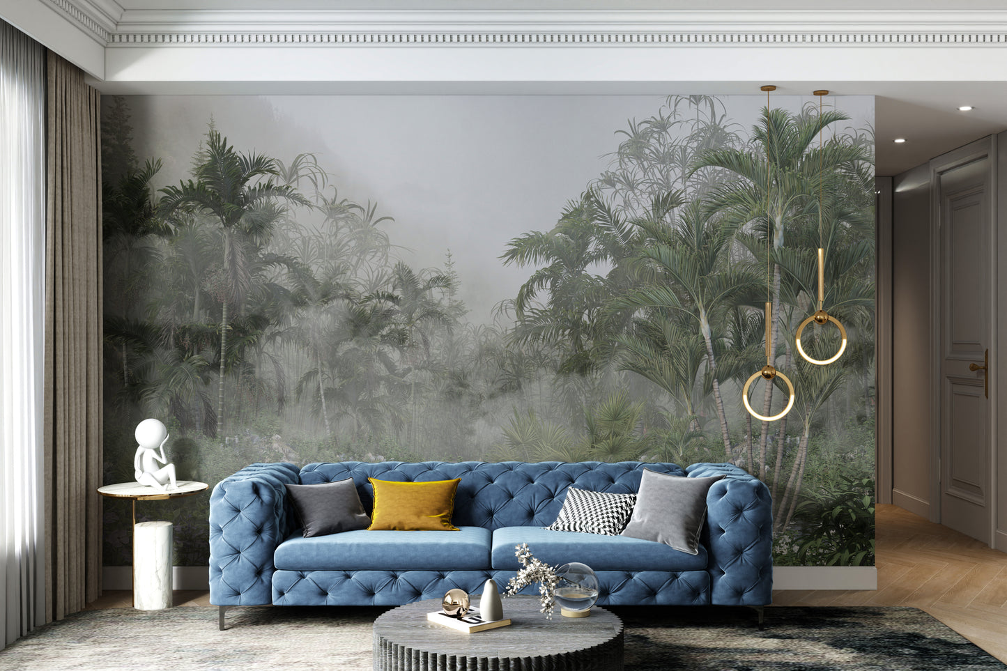 Tropical-themed wall mural for tranquil spaces.