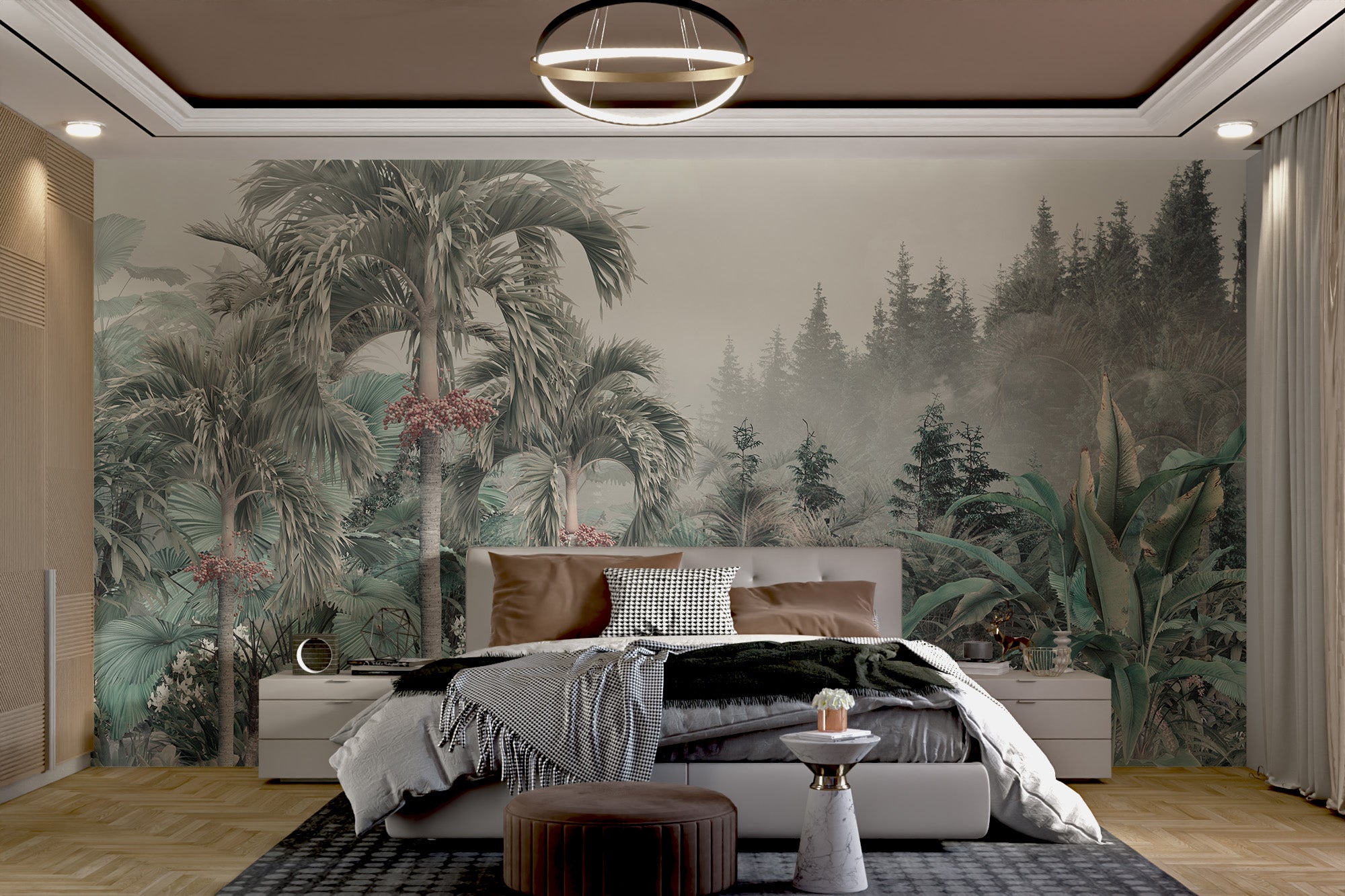 Cuban Royal Palm wallpaper with tropical forest vibe