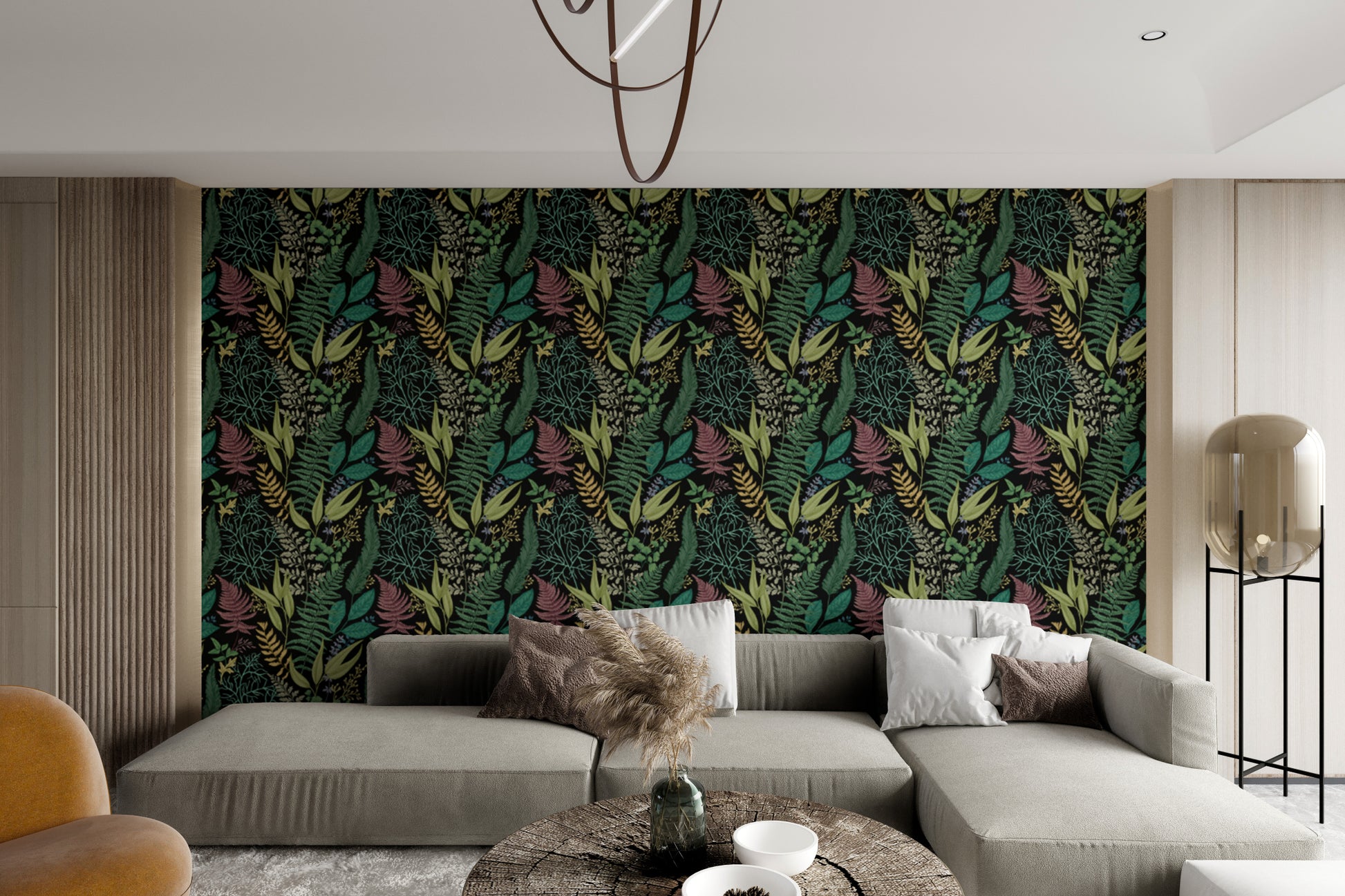 Tropical botanical pattern wallpaper with natural vibes