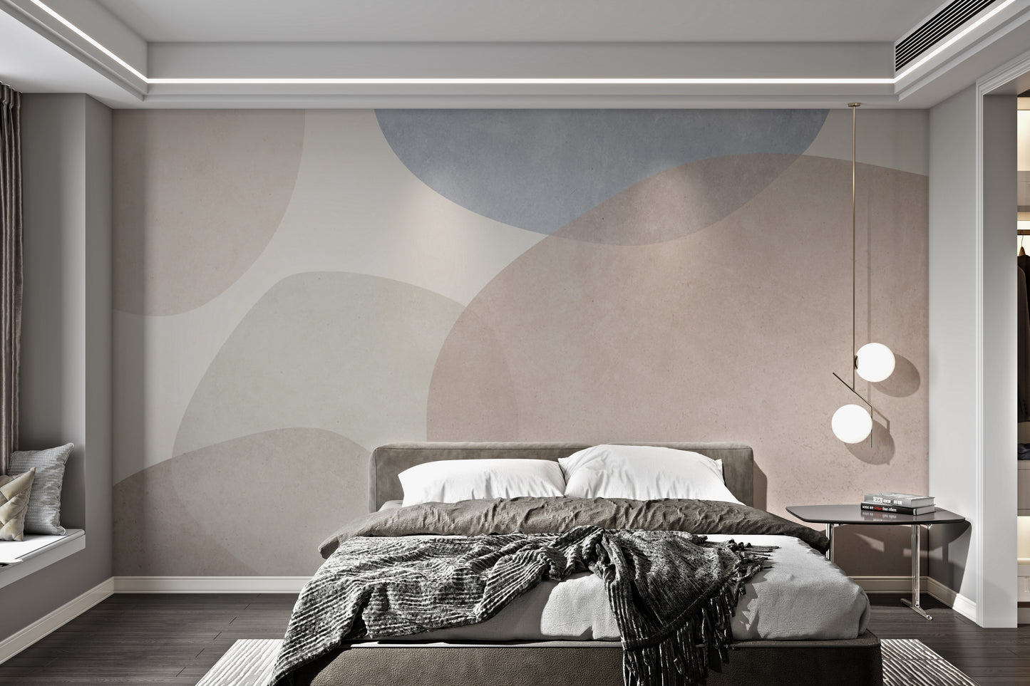 Stylish geometric pastel mural for contemporary decor