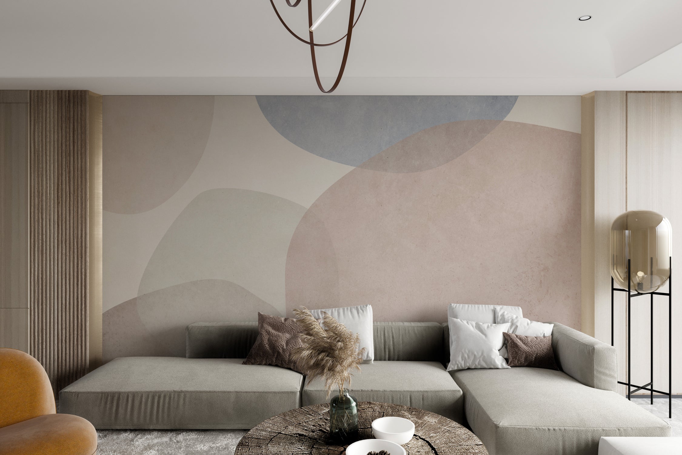 Abstract pastel design with modern geometric elements