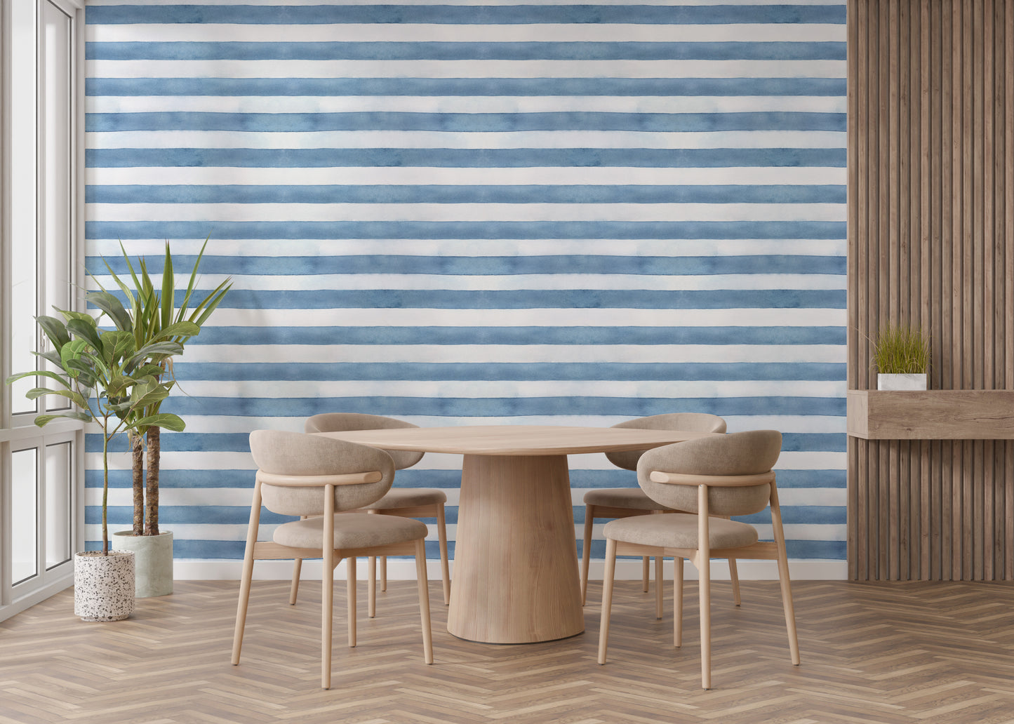 Watercolor Coastal Lines Wallpaper Mural