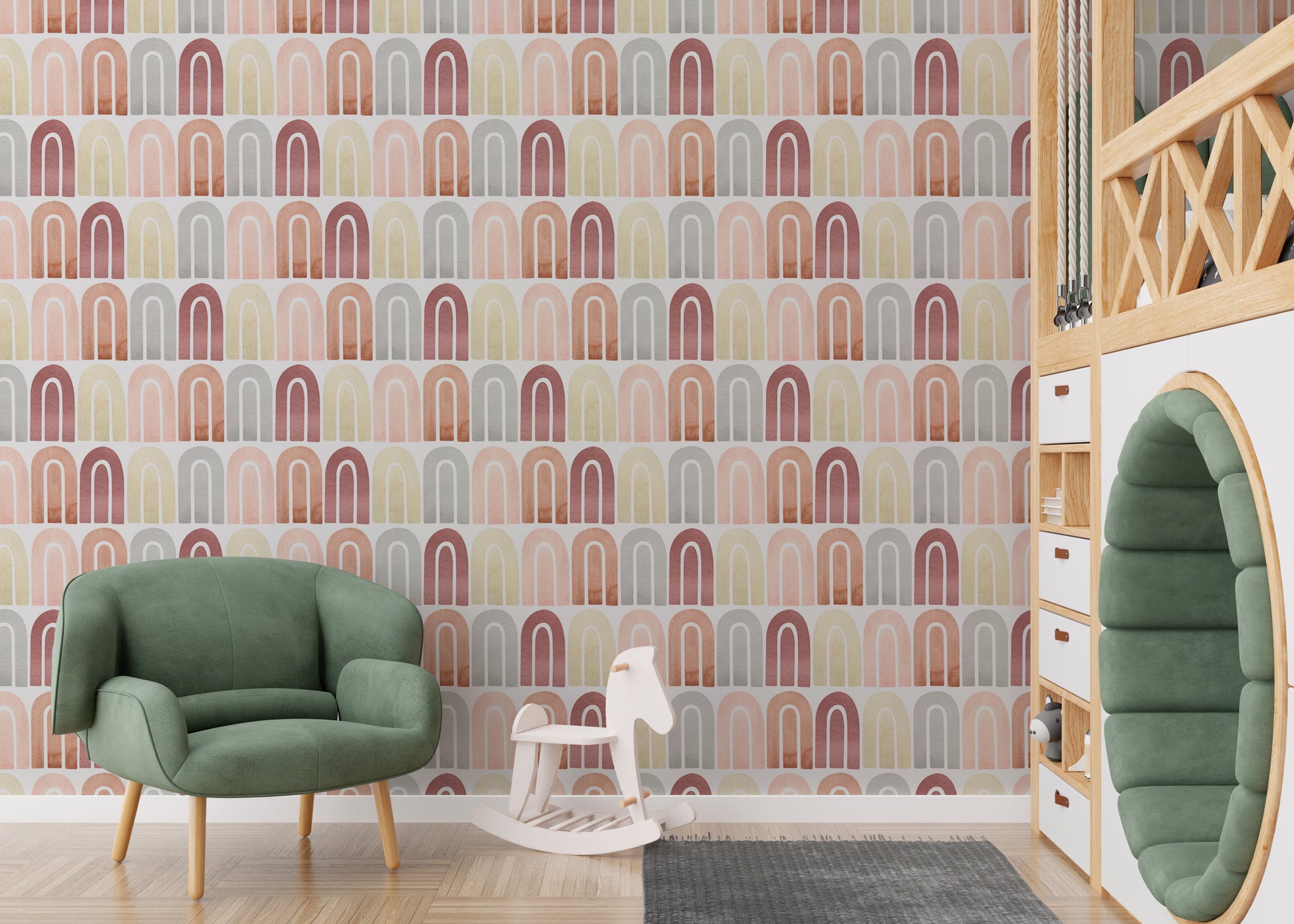 Abstract Boho peel and stick wallpaper for walls.