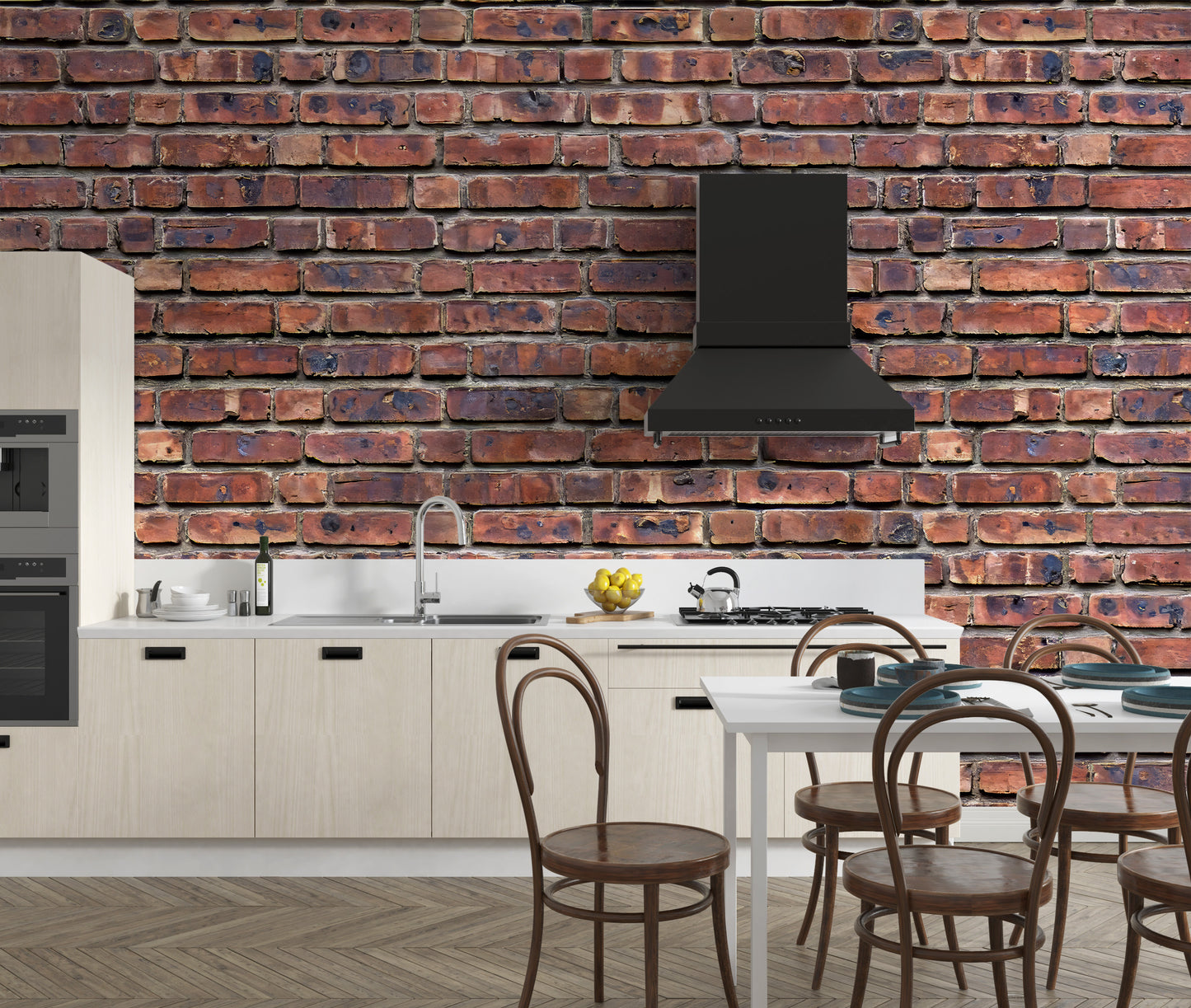 Removable antique brick wallpaper for timeless interiors