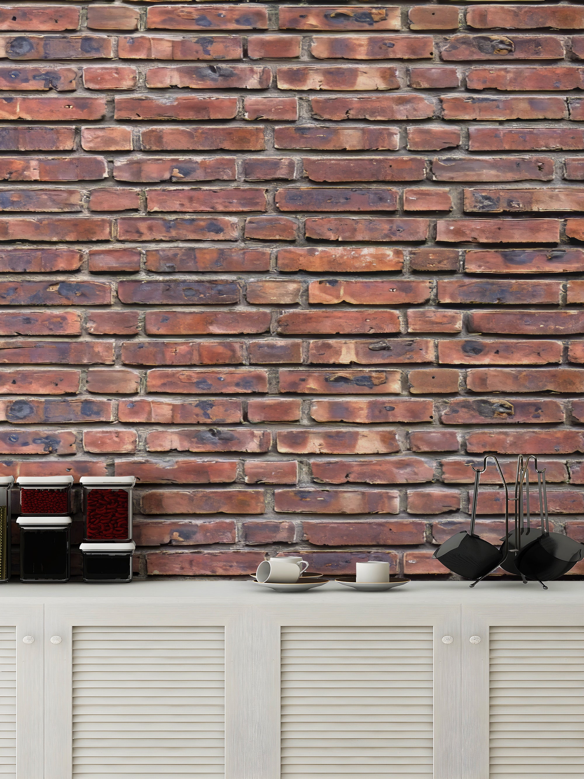 Temporary antique brick wallpaper for industrial looks