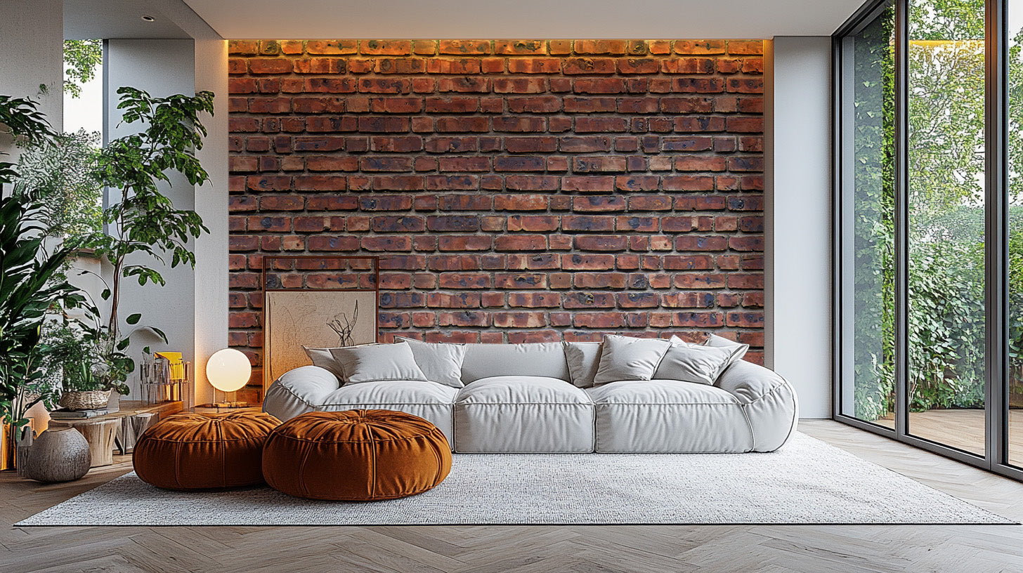 Antique brick texture mural for unique room accents