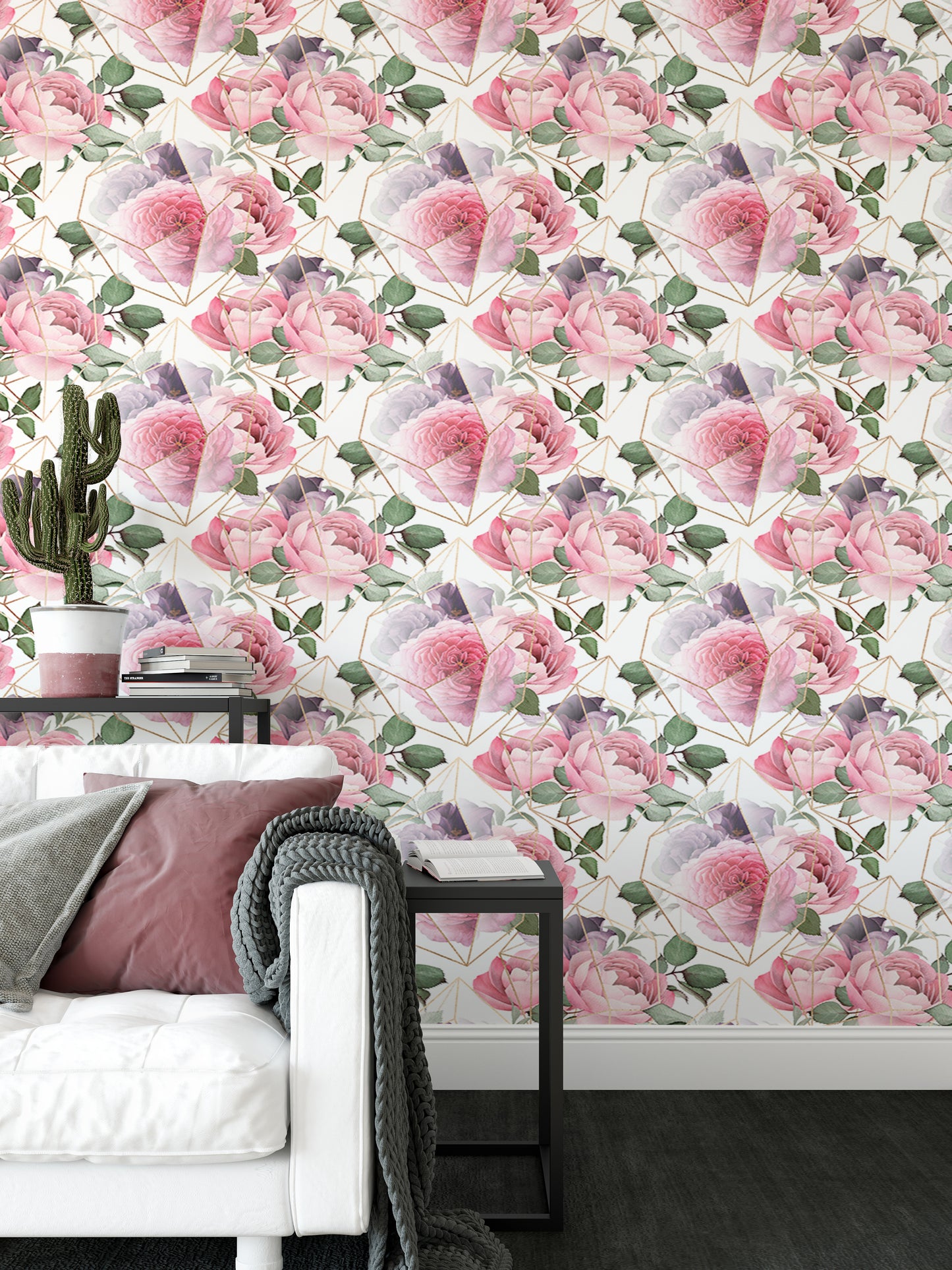 Cute Birds and Modern Floral Self Adhesive Wallpaper