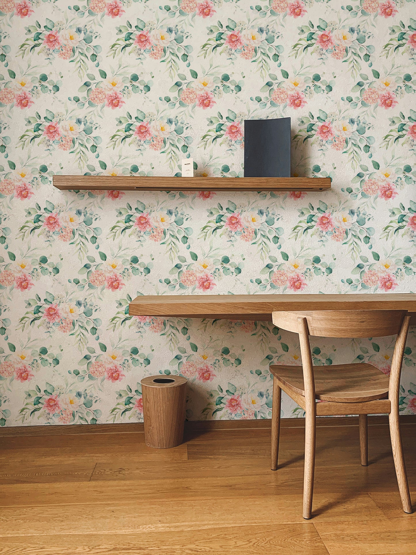 Pink Floral Peel and Stick Leaves Wallpaper For Walls