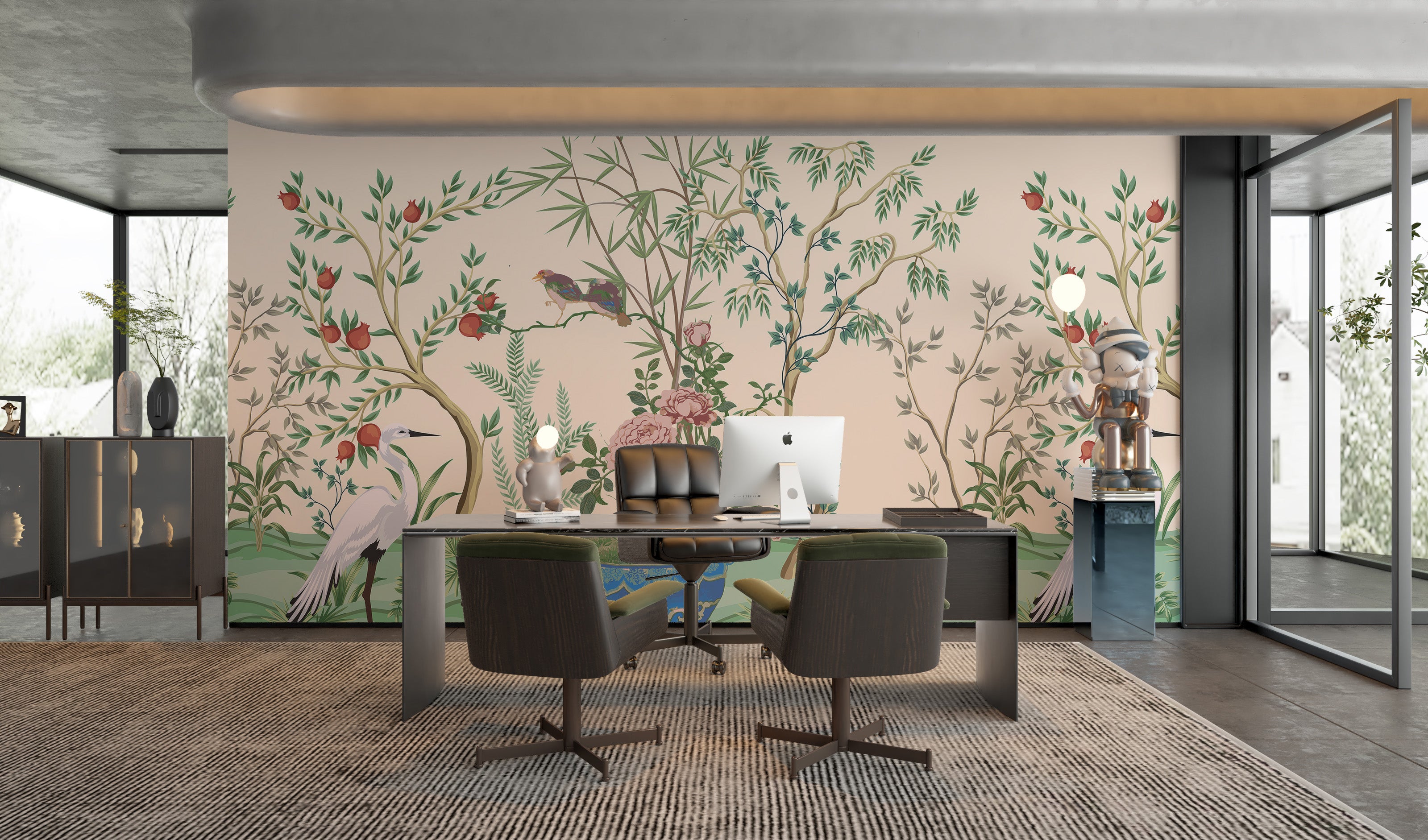 Traditional Chinese vase wallpaper mural for elegant decor