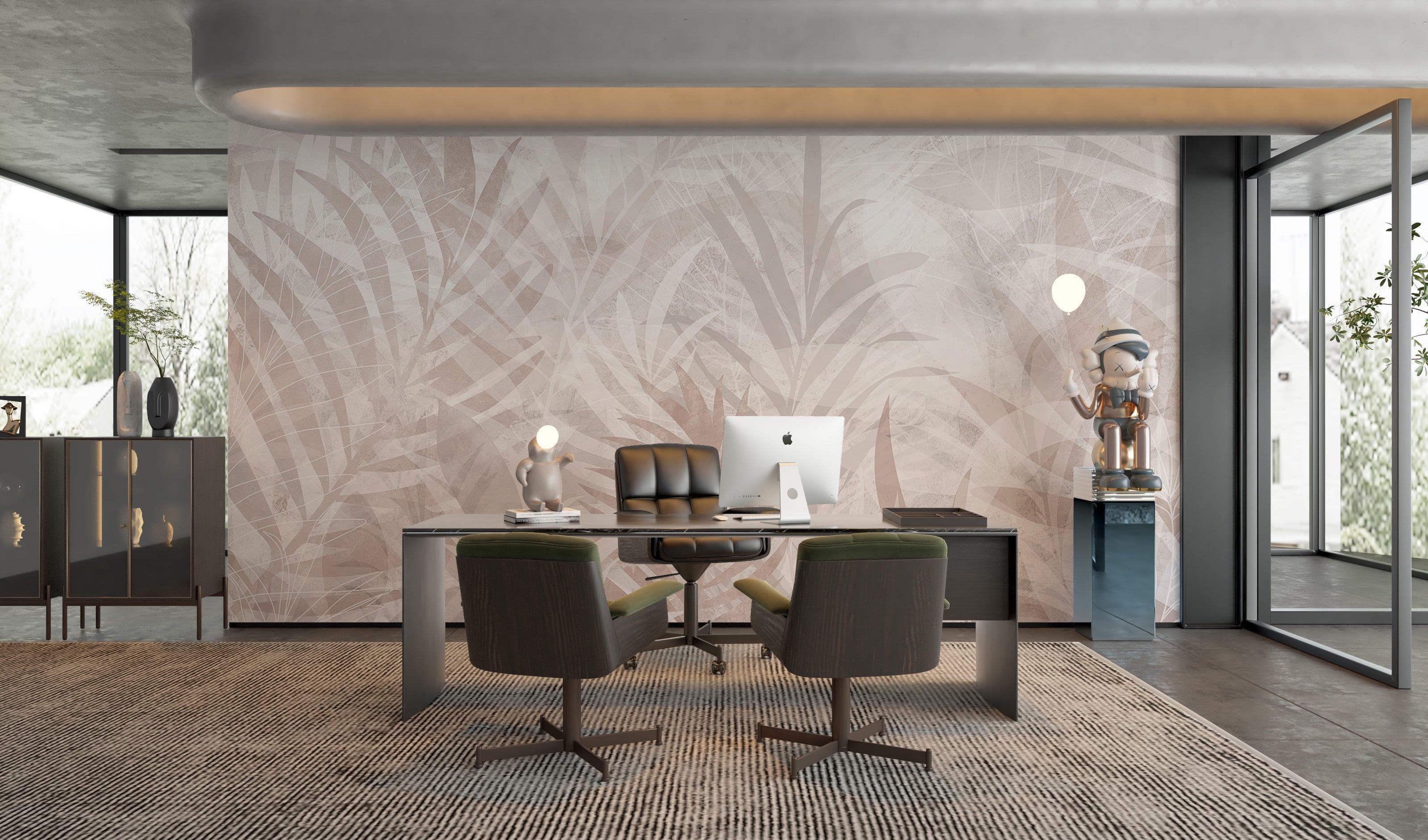 Natural tones leaf peel-off wallpaper for stylish rooms