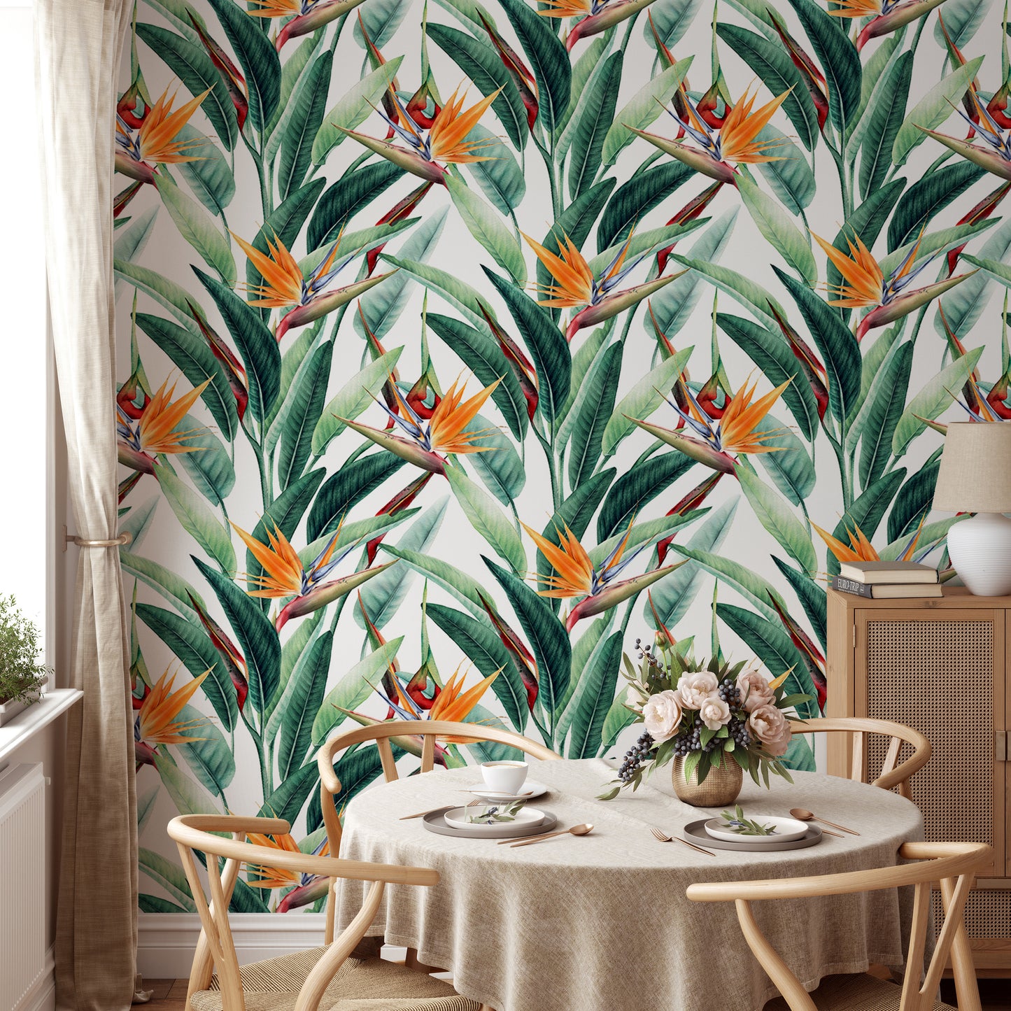 Seamless Floral Tropical Pattern Wallpaper