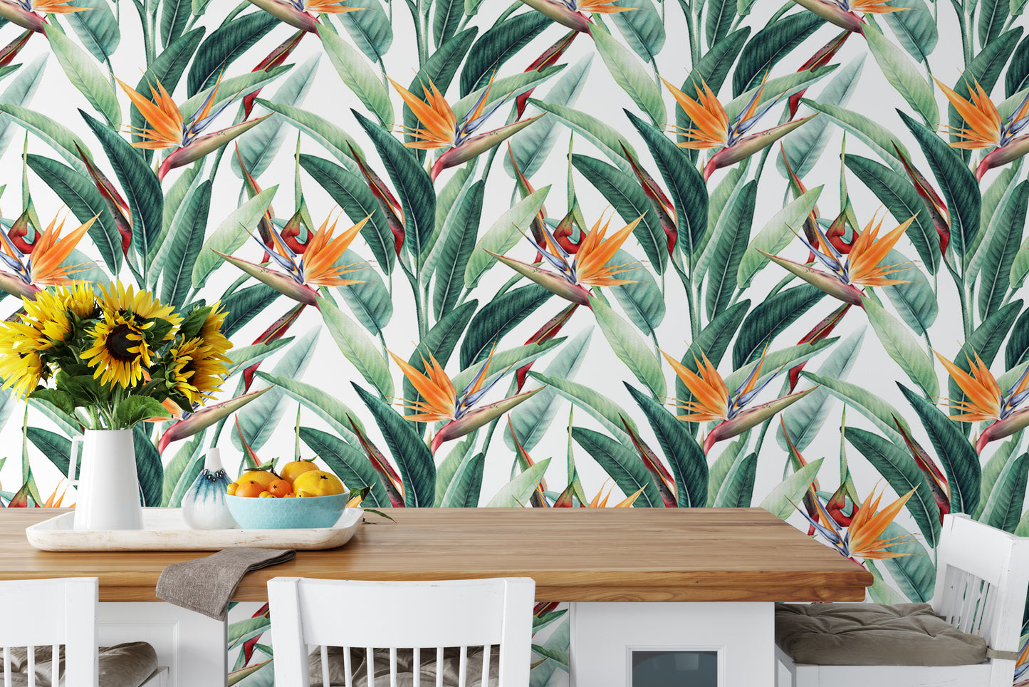 Seamless Floral Tropical Pattern Wallpaper